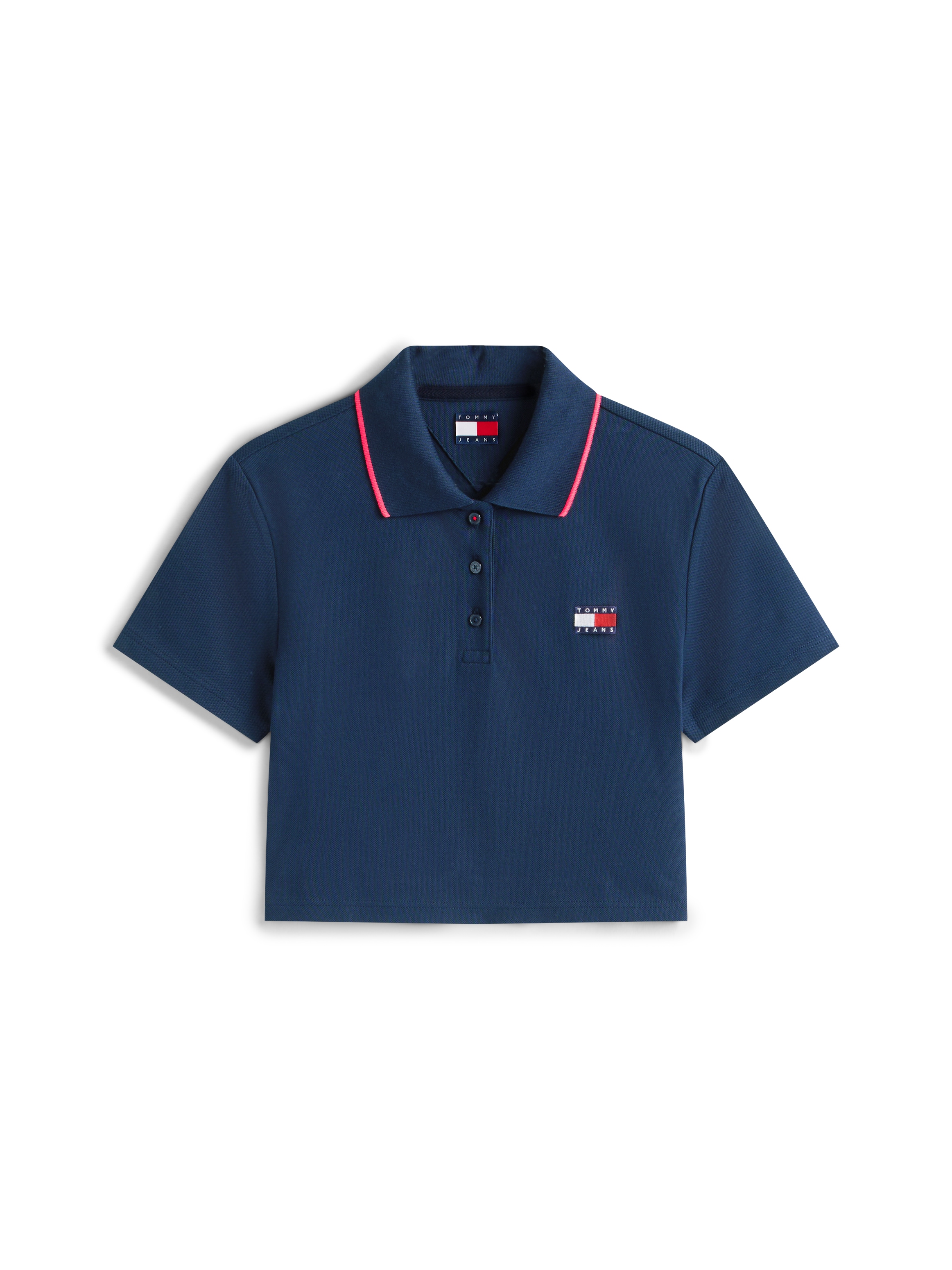Tommy Jeans Poloshirt »TJW CRP BADGE SHORT SLEEVE POLO« mit verkürztem Schnitt, Boxy Fit