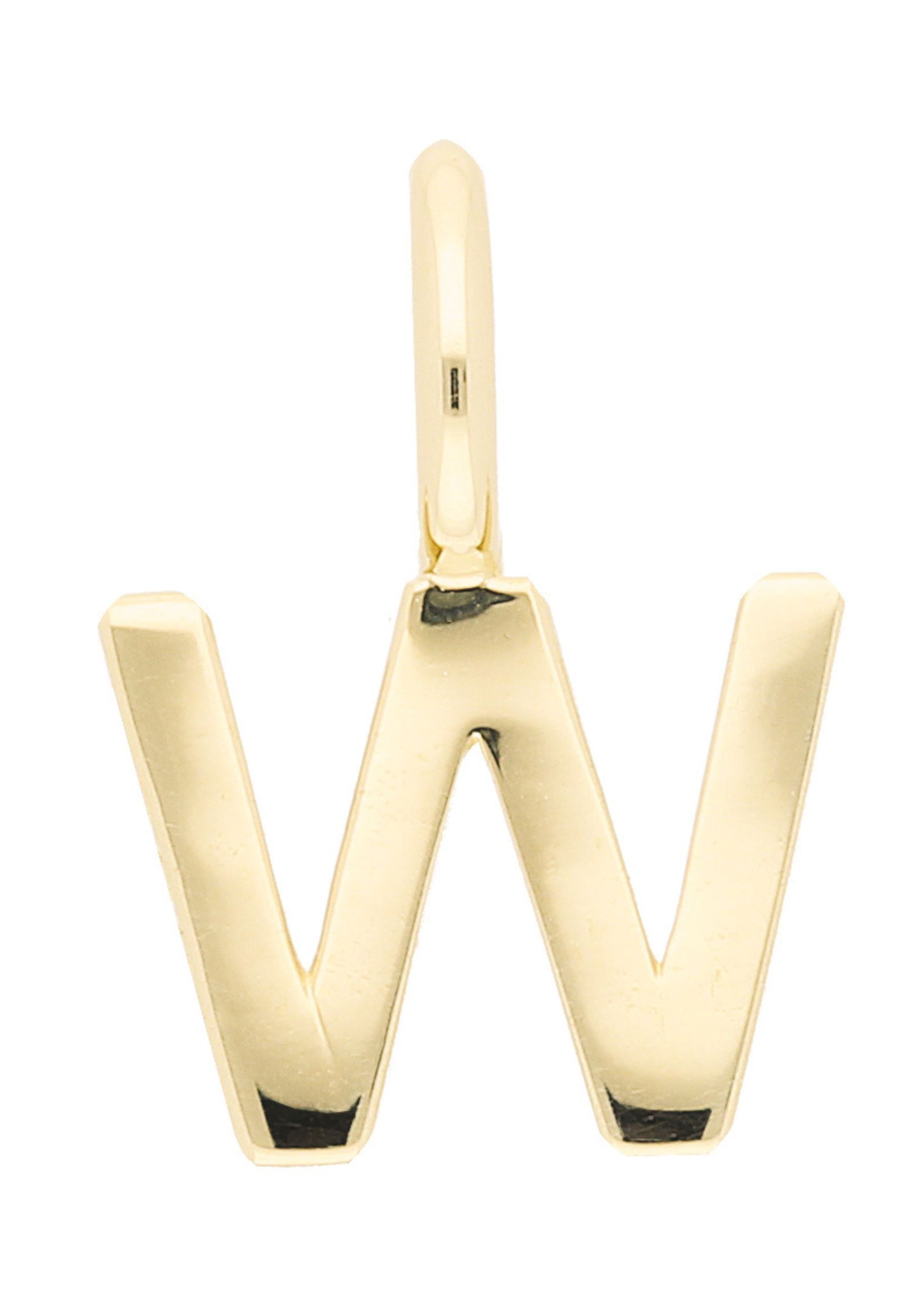 ADELIA ́S Damen Buchstabenanhänger "Damen & Herren 333 Gold Buchstabenanhänger W", Gelbgold 333 Gold, gold, Gelbgold 333, Gold, Schmuckanhänger, für