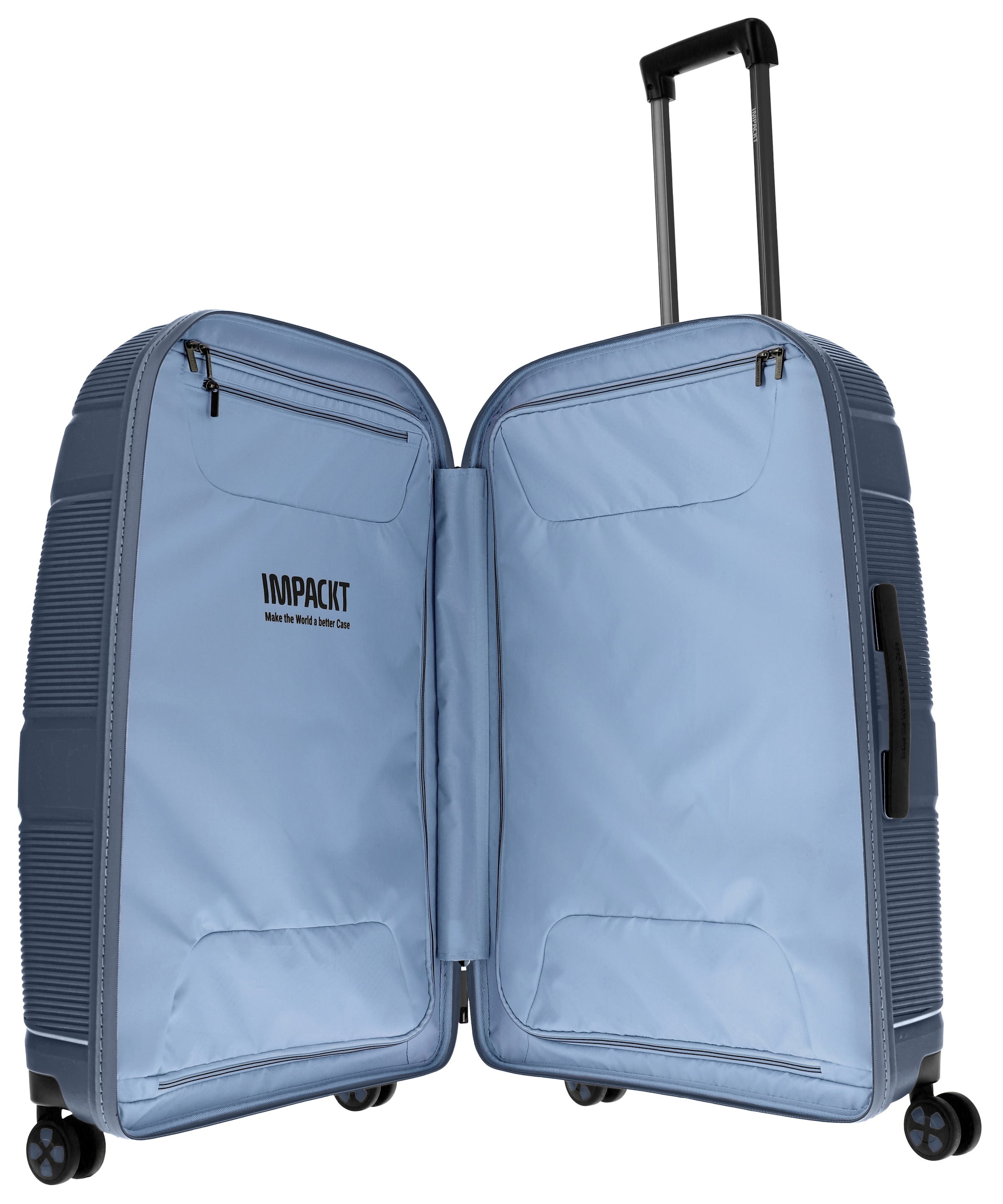 IMPACKT Hartschalen-Trolley »IP1, verschiedene Größen und Farben«, 4 Rollen, Hartschalen-Koffer vegan Koffer Reisegepäck USB-Port TSA Zahlenschloss