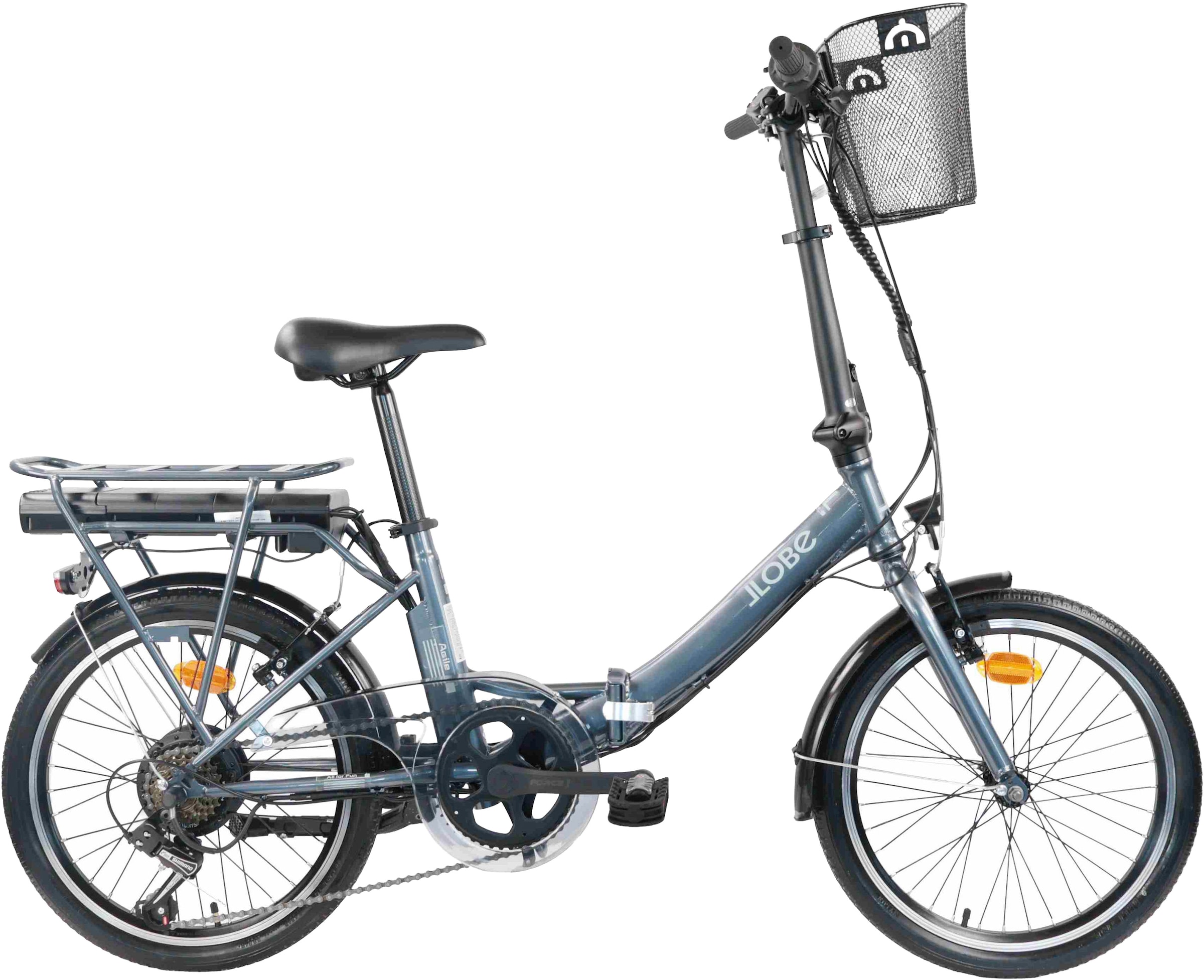 LLobe "Falt E-Bike 20" Agile" 5 Gang Shimano Tourney Schaltwerk Kettenschaltung Heckmotor 250 W