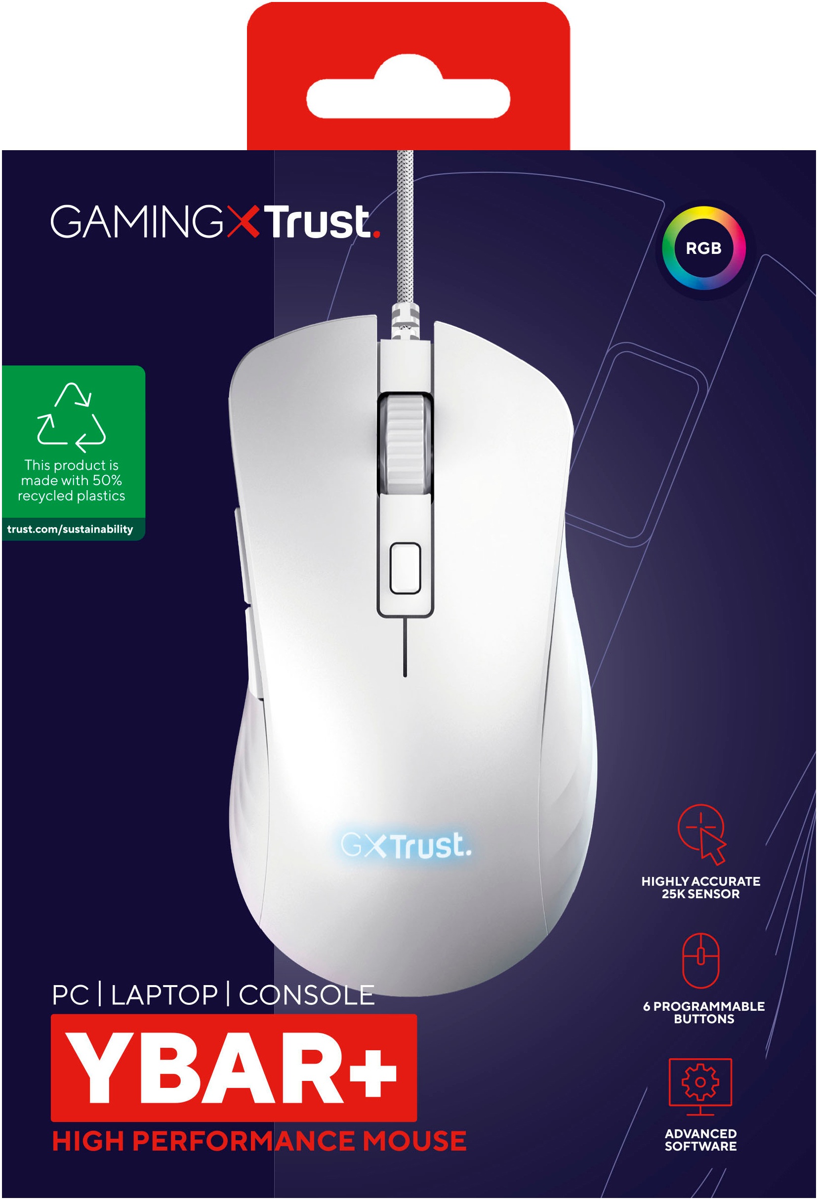 Trust Gaming-Maus »GXT924W Ybar+«, kabelgebunden