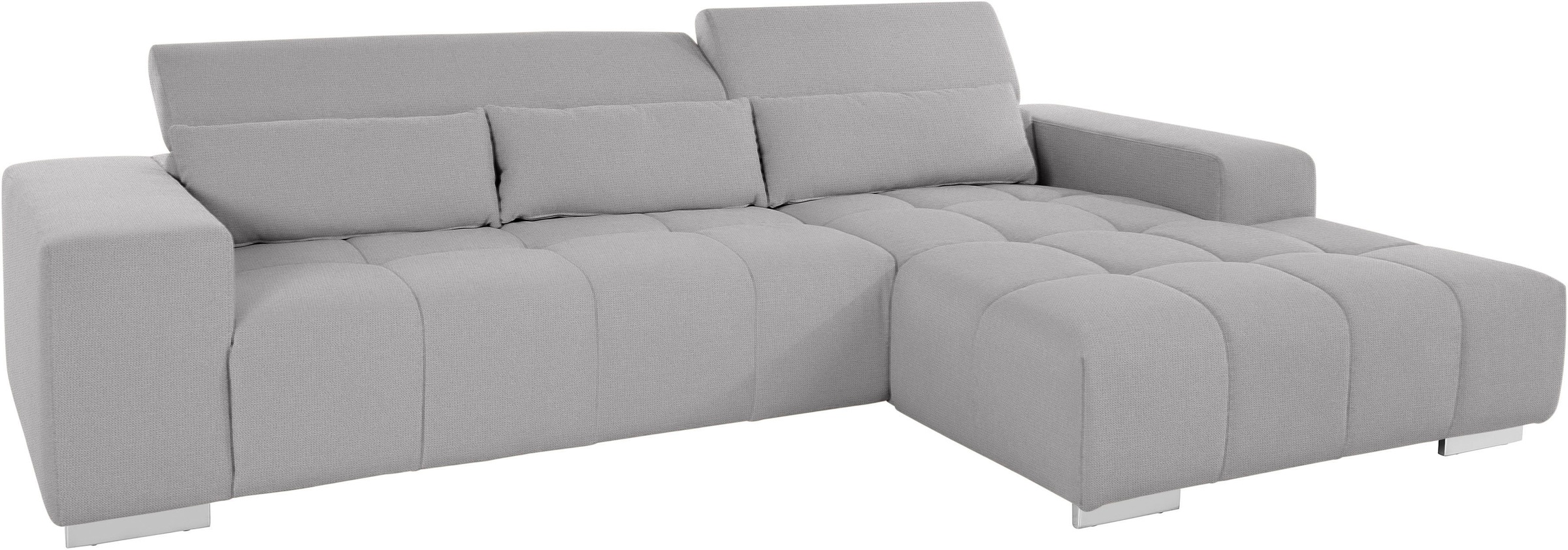 COTTA Ecksofa »Orion L-Form«, mit Recamiere, inkl. verstellbaren Kopfstützen und 3 Kissen