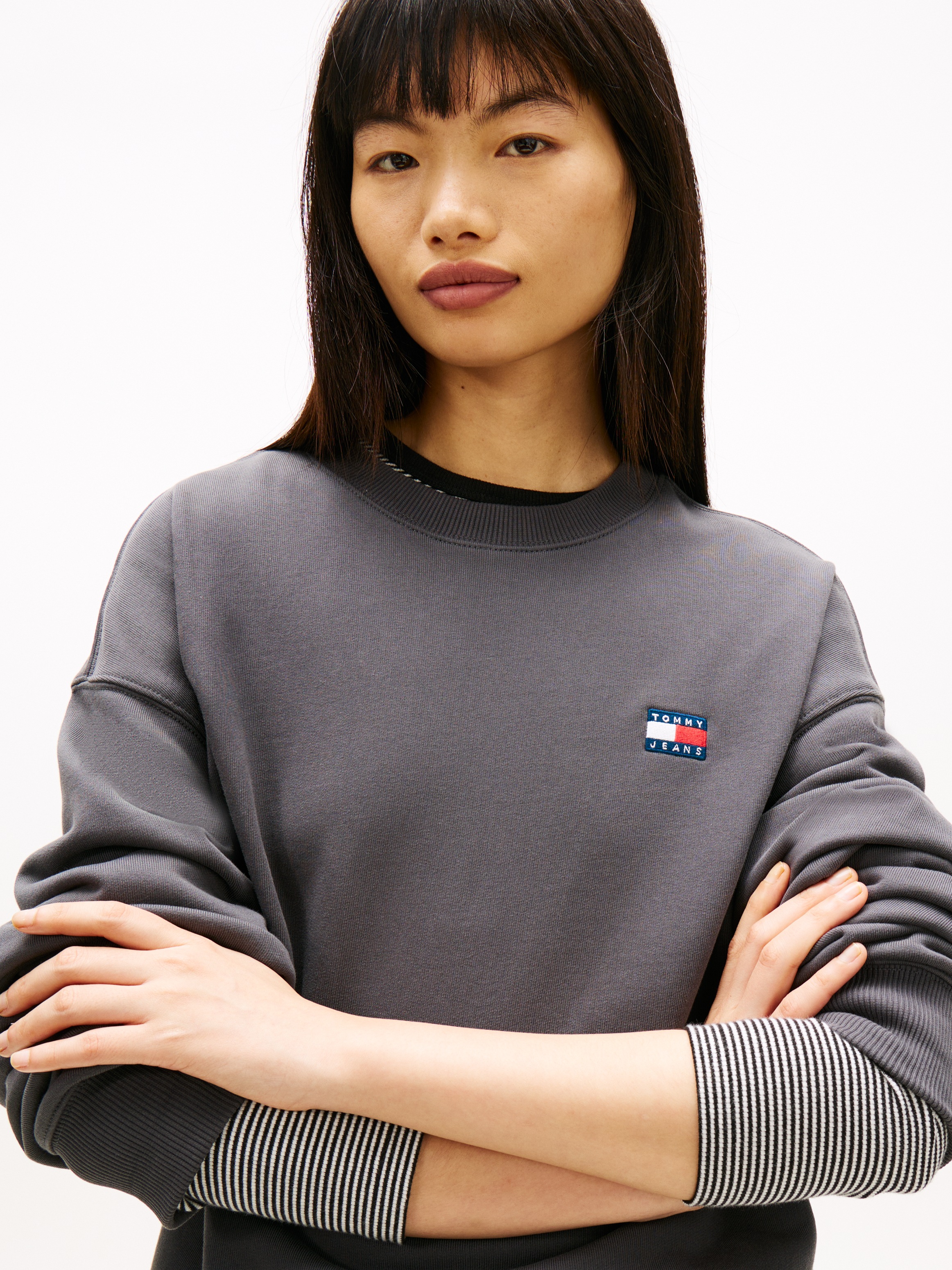 Thumbnail - Tommy Jeans Sweatshirt "TJ BADGE CREW", unisex, relaxed fit