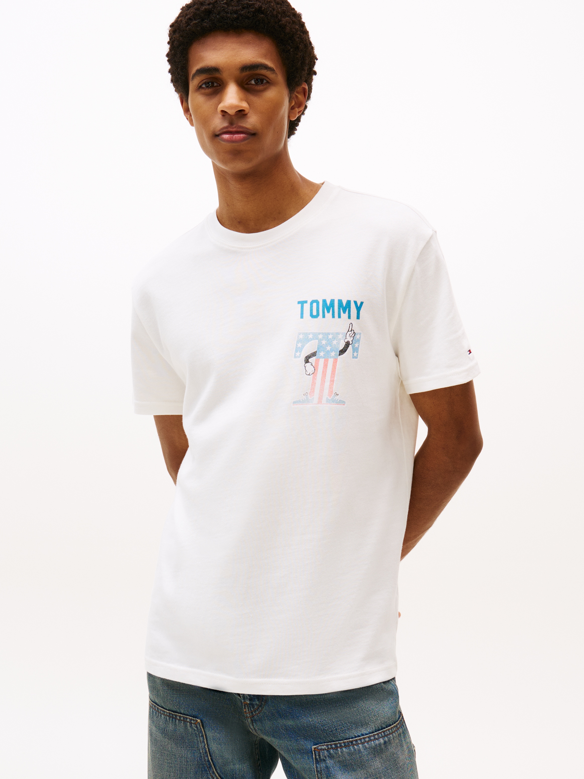 Tommy Jeans T-Shirt "TJM REG USA SCRIPT SS TEE", mit modischem Print günstig online kaufen