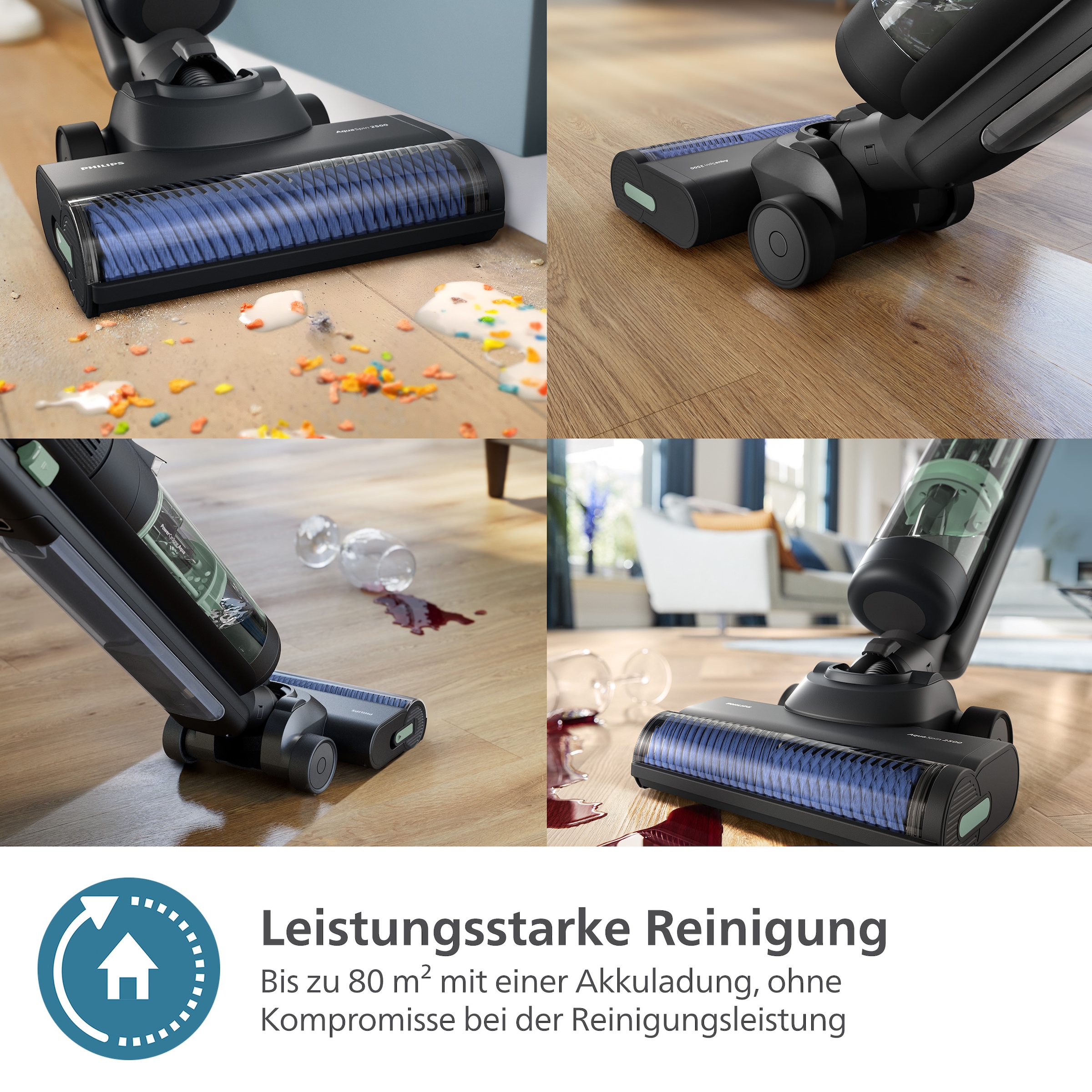 Philips Nass-Trocken-Akkusauger »AquaTrio Cordless 7000 Series XW7263/11«, 3-in-1-Reinigungslösung, mit automatischem Reinigungssystem