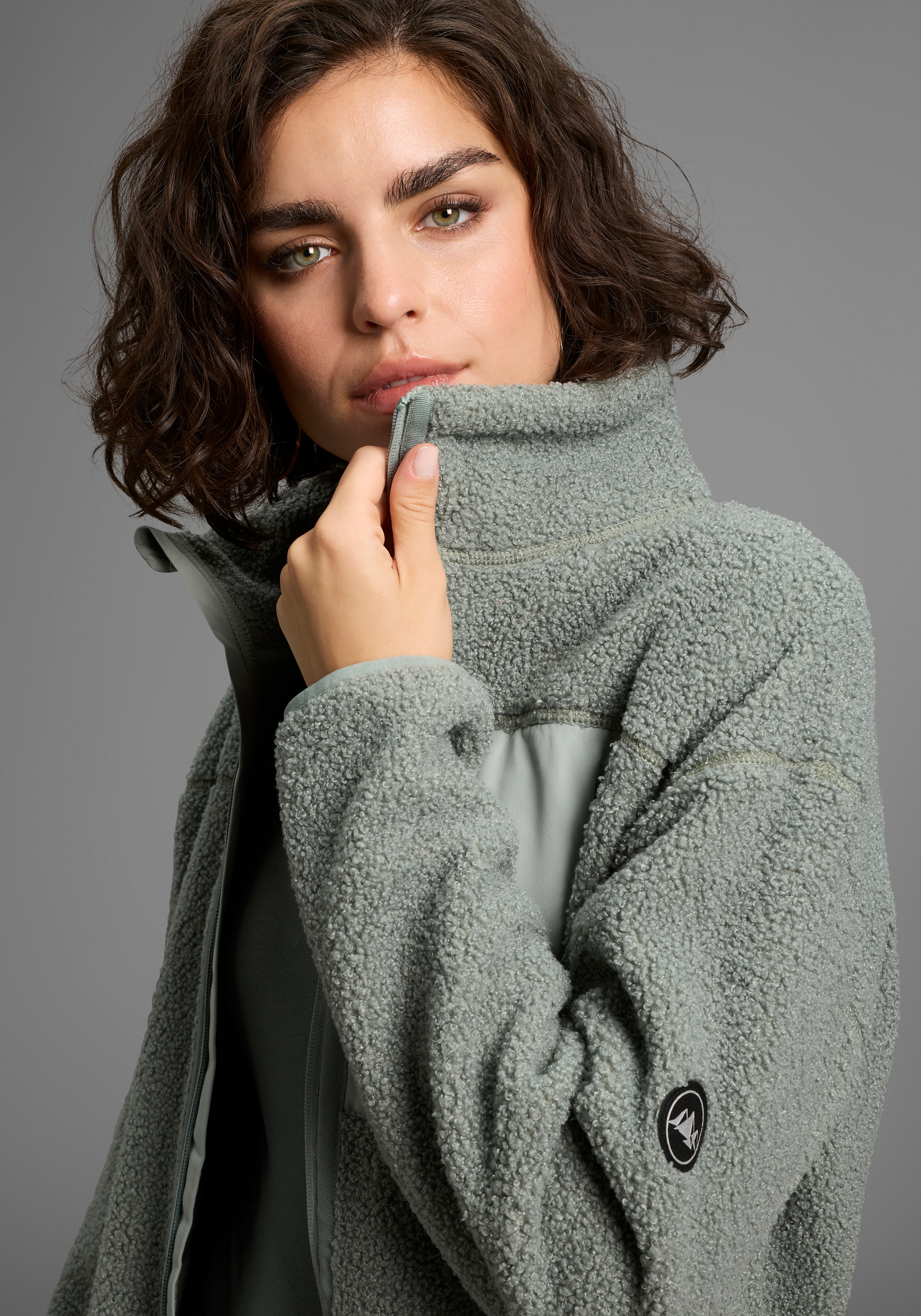 Polarino Fleecejacke, Teddy Fleece Jacke, Oversize