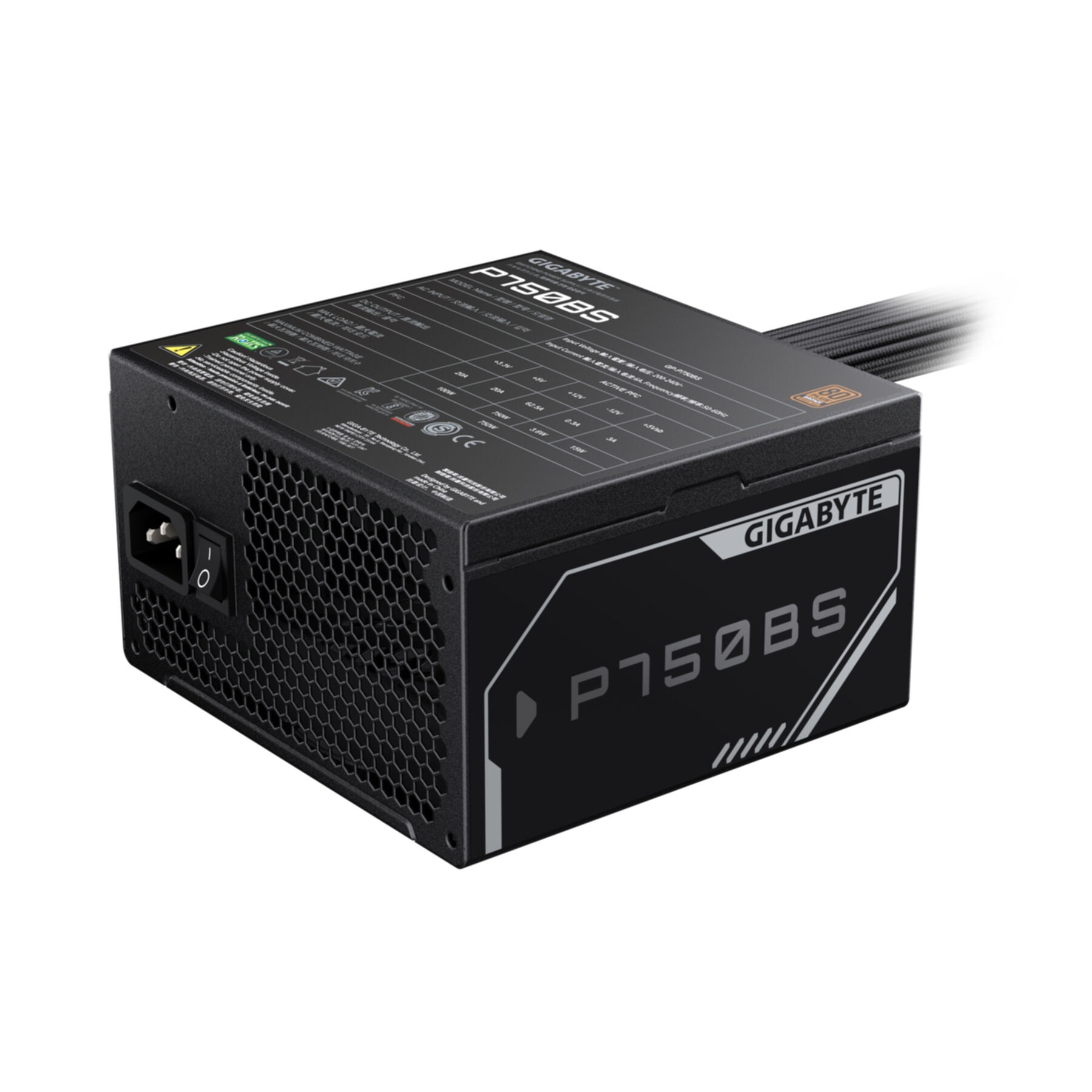 Gigabyte Netzteil »P750BS Netzteil - PCI-E 6+2 Pin x 4, 80 PLUS Bronze, 120-mm-Lüfter, AT«