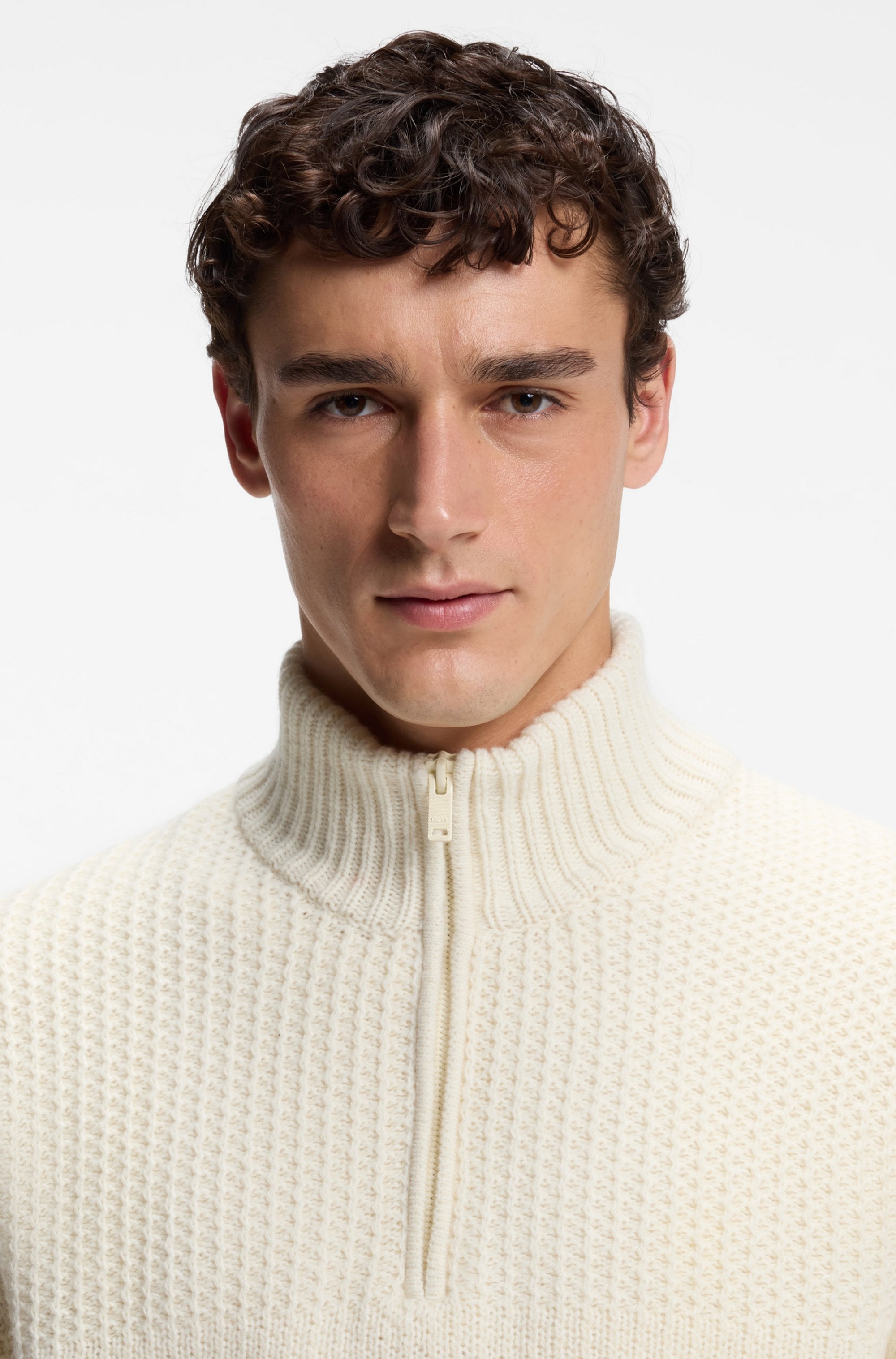 BOSS ORANGE Strickpullover »Kenter« mit Schurwolle, Regular Fit, Strukturstrick