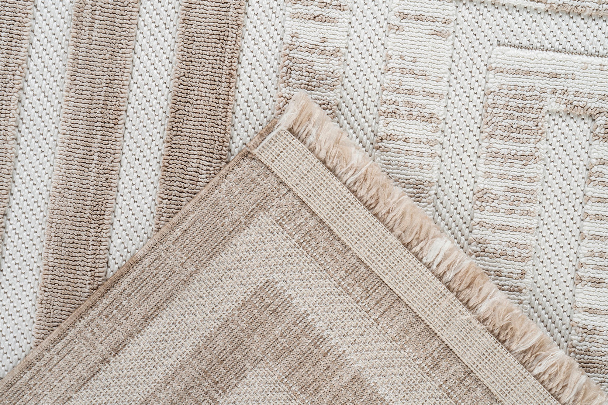 Teppich KAYOOM "Sarai 125", braun (braun, beige), B:80cm H:6mm L:150cm, Polyester, Teppiche, Teppich, Flachgewebe 3