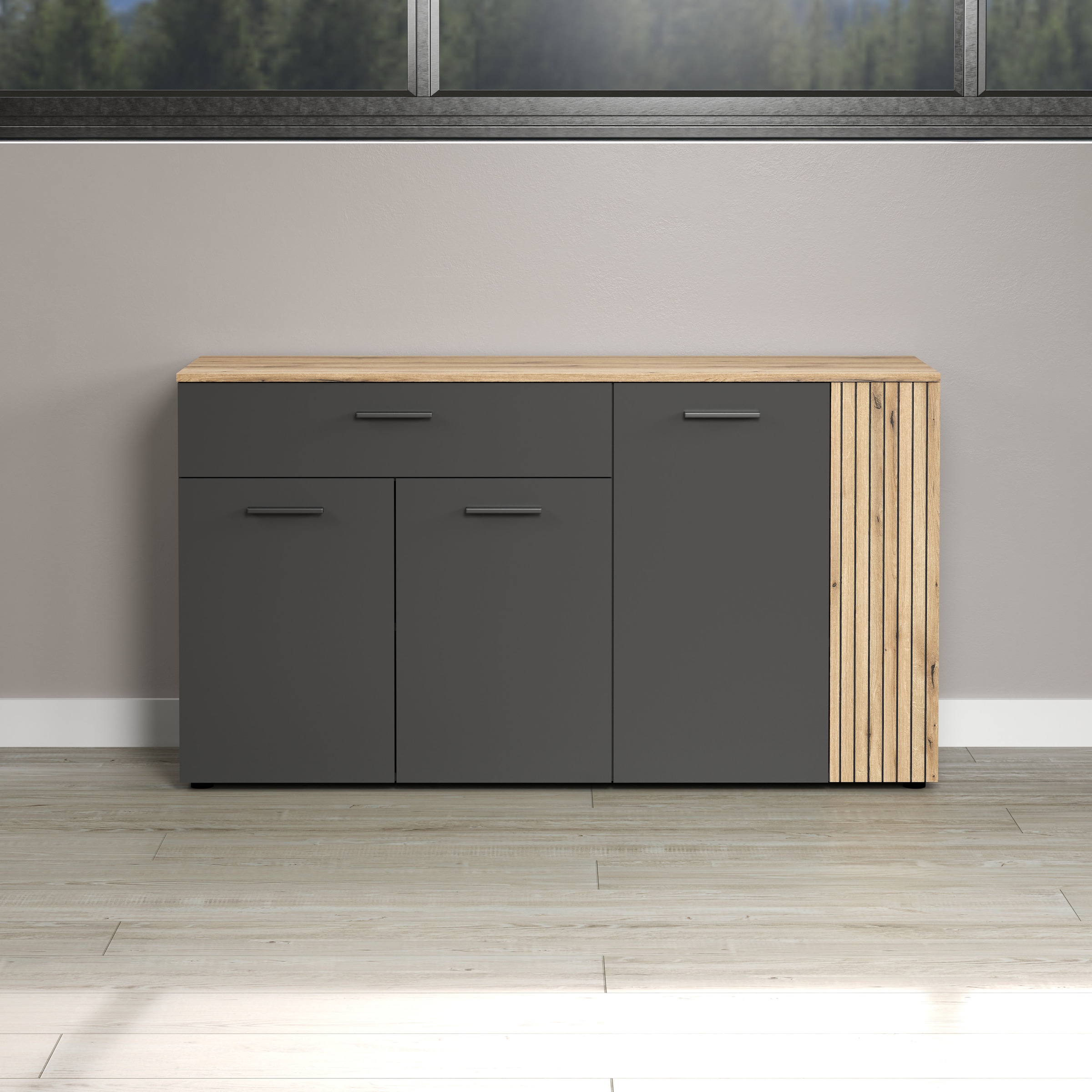 INOSIGN Sideboard "Estepona", (1 St.), Kommode, Akustikpaneel-Look; Breite 150 cm