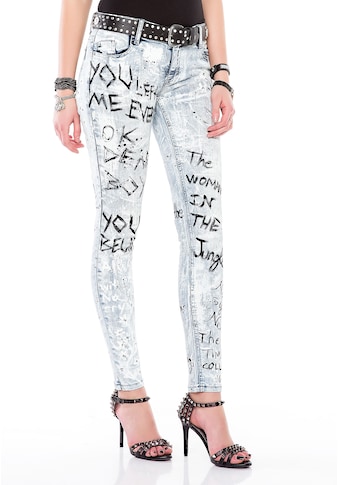 Cipo & Baxx Slim-fit-Jeans, in handbemalter Optik im Slim-Fit kaufen