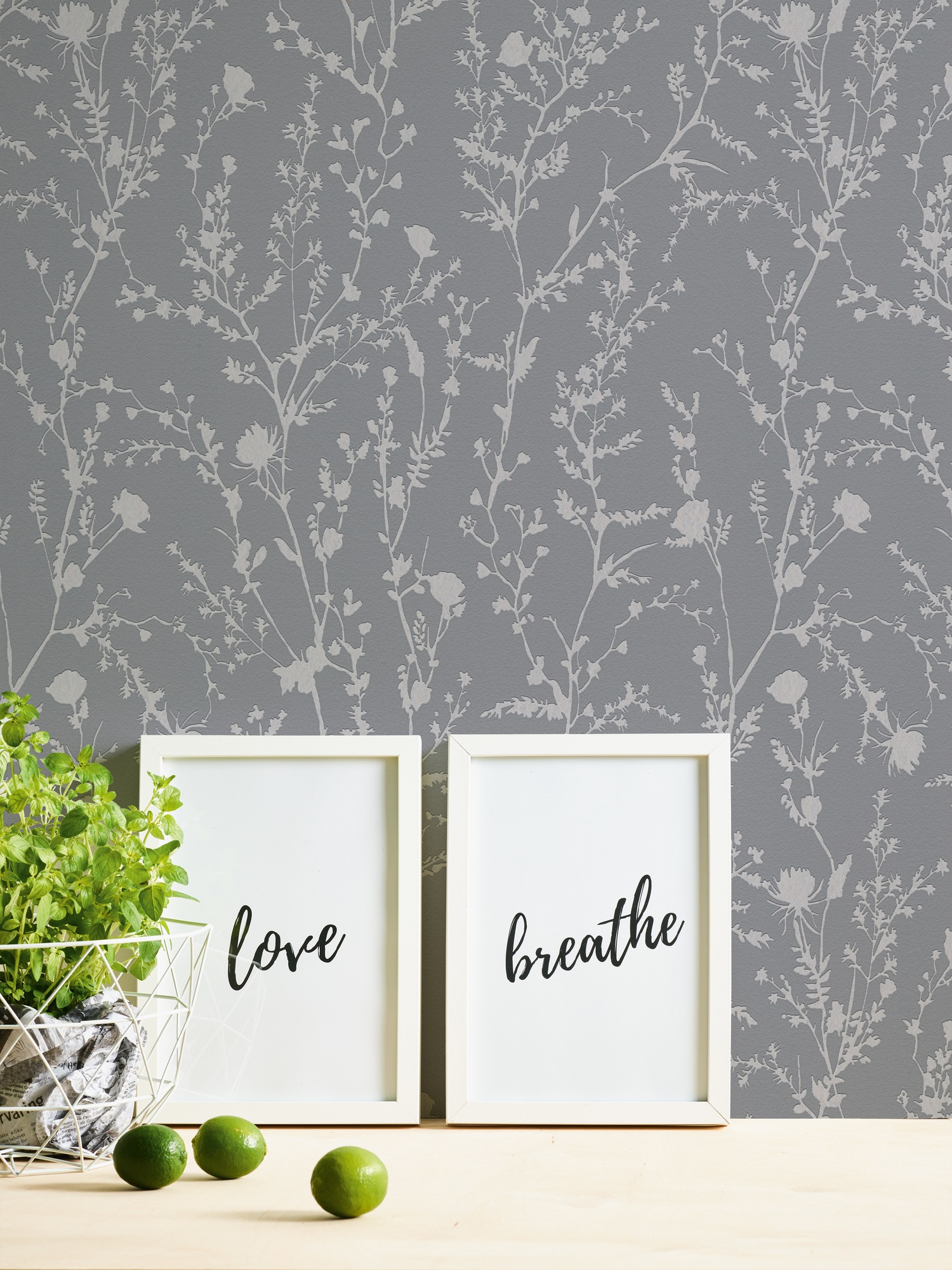 A.S. Création Vliestapete »Casual Living florale Tapete Mustertapete Äste Blattmuster«, schimmernd, Vliestapete Blumentapete für Schlafzimmer Küche Wohnzimmer Floral Flur