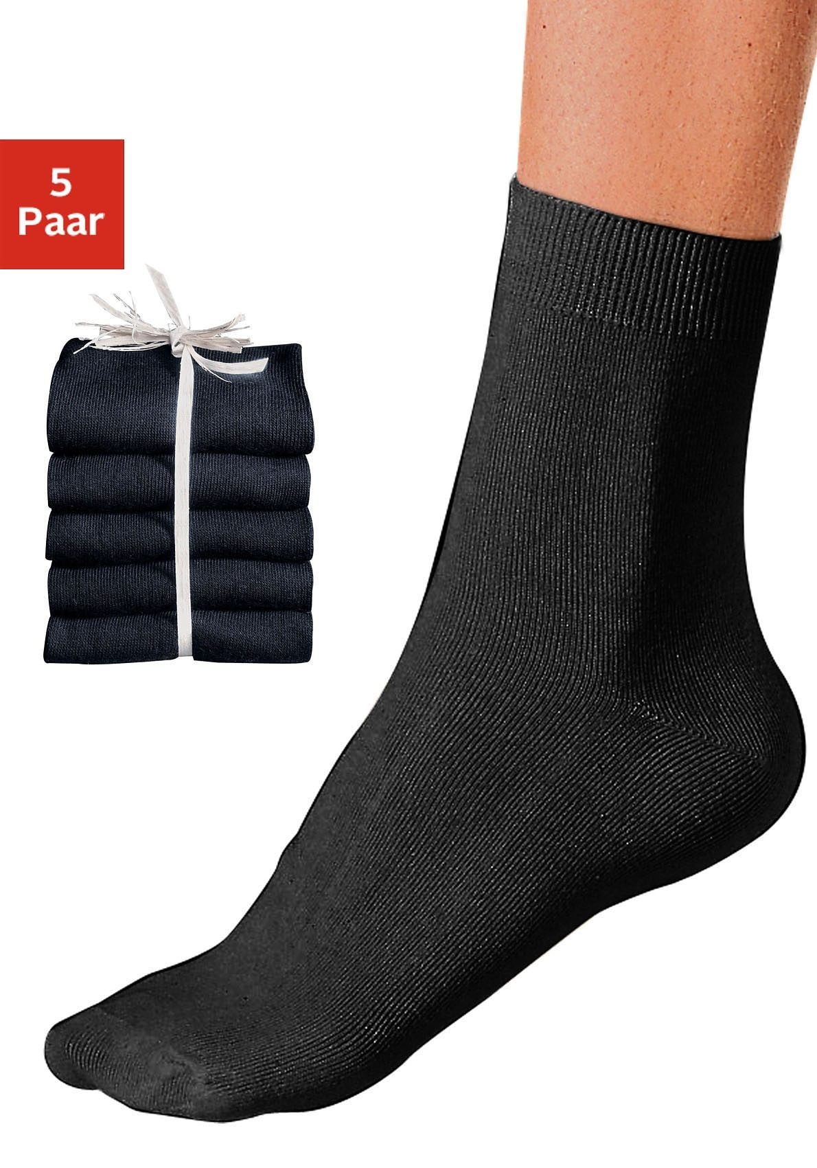 Basicsocken, (Packung, 5 Paar), unifarben