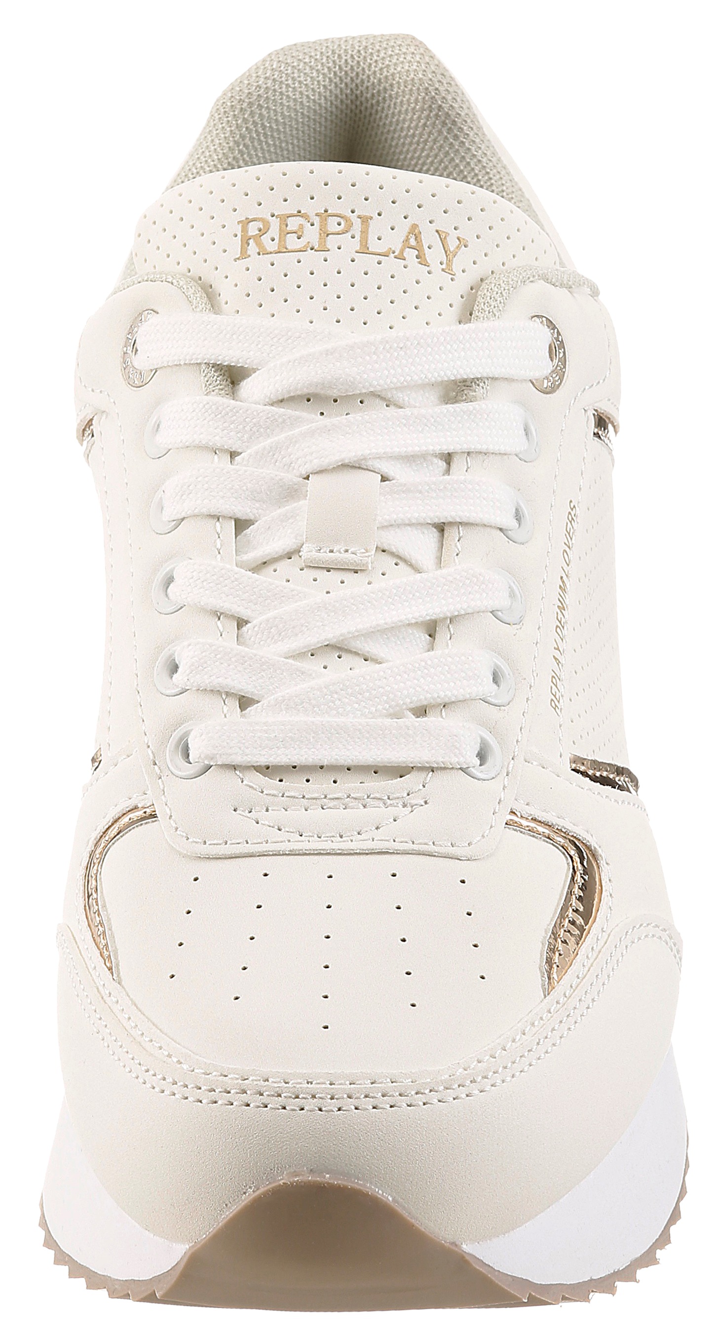 Replay Platform Sneaker Women White/Gold Size 39 3