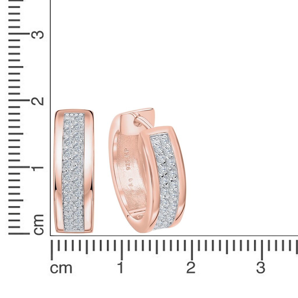Vivance Paar Creolen »925 Silber rose vergoldet Zirkonia«