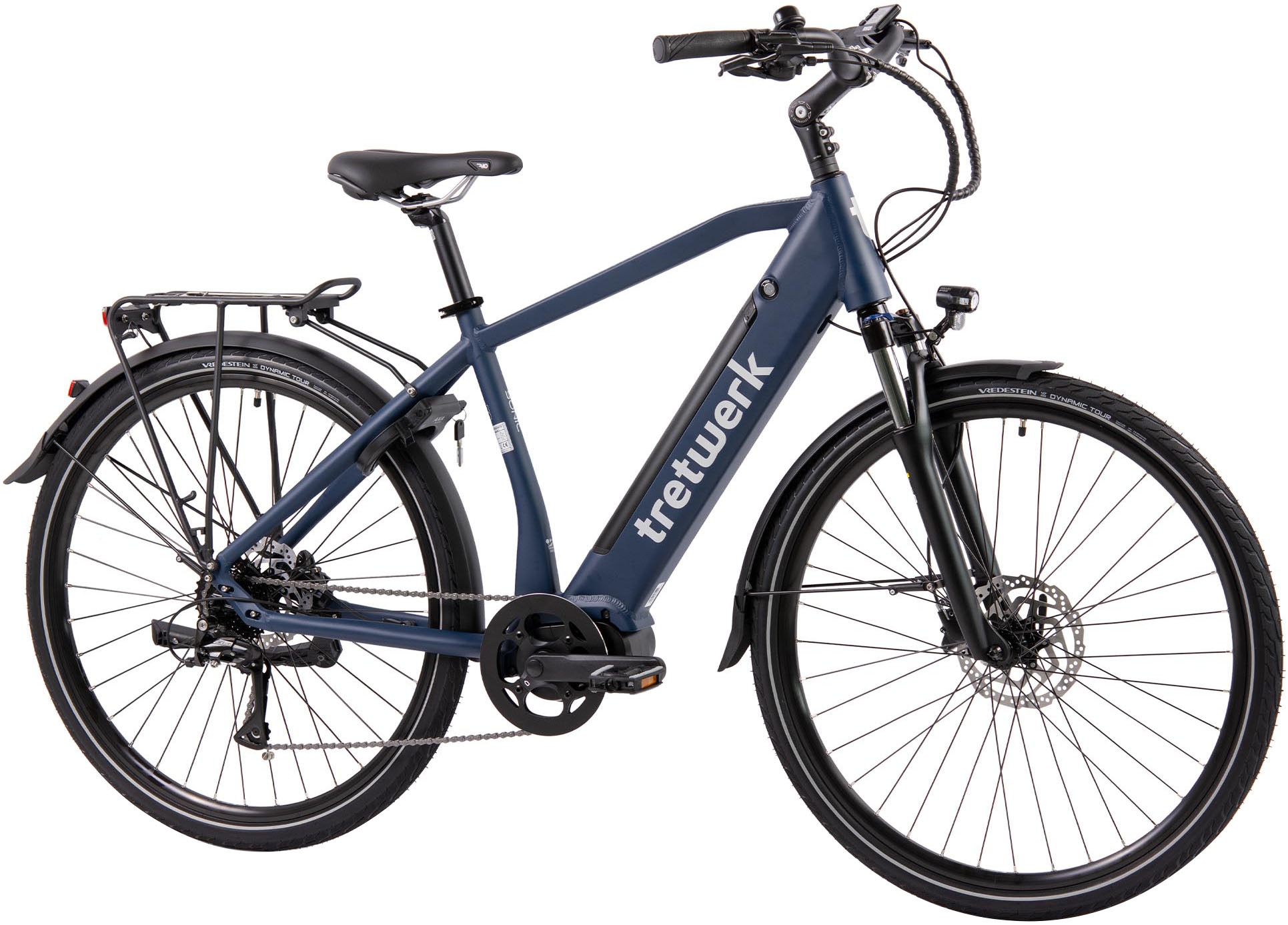 Tretwerk E-Bike "Sonic", 8 Gang, Shimano, Acera M3020 SGS, Mittelmotor 250 W, Pedelec, Elektrofahrrad für Damen u. Herre