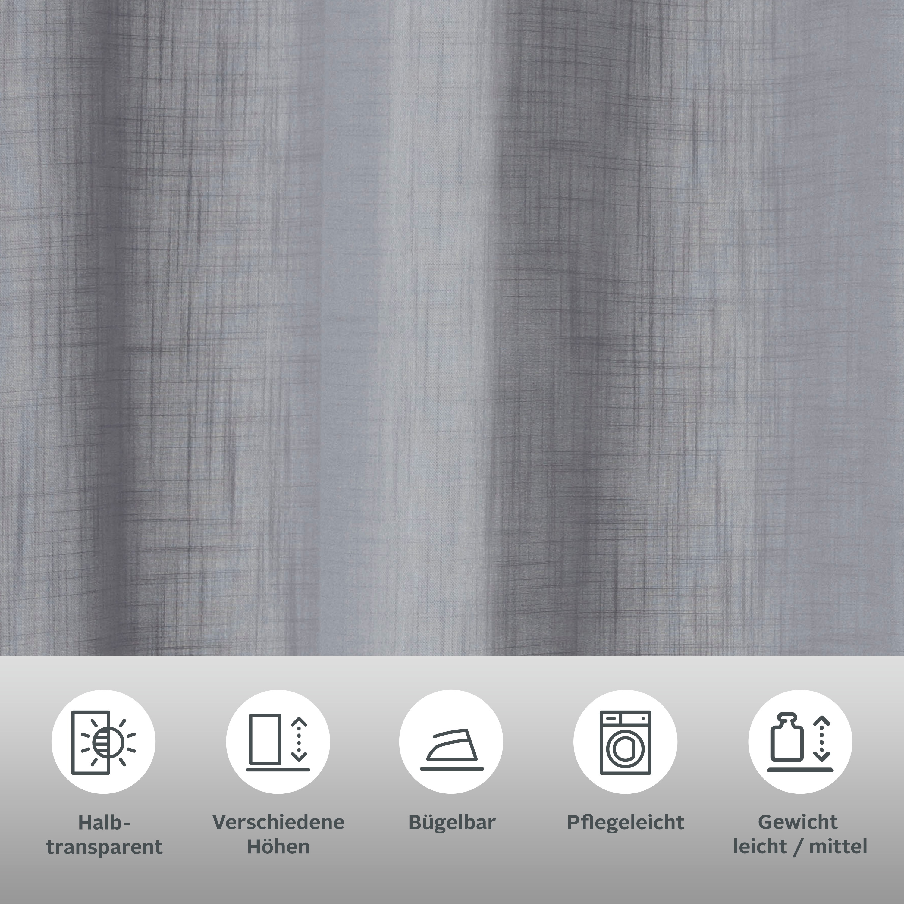 Thumbnail - Home affaire Collection Vorhang "Linsdorf" Ösen 1 Stk. tlg. Leinenstruktur, halbtransparent