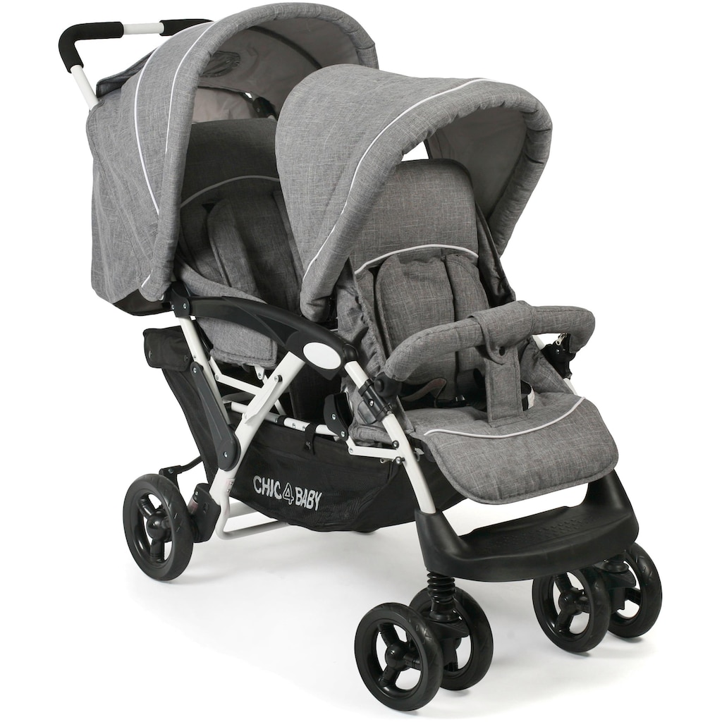 CHIC4BABY Geschwisterwagen »Duo, Melange grau«