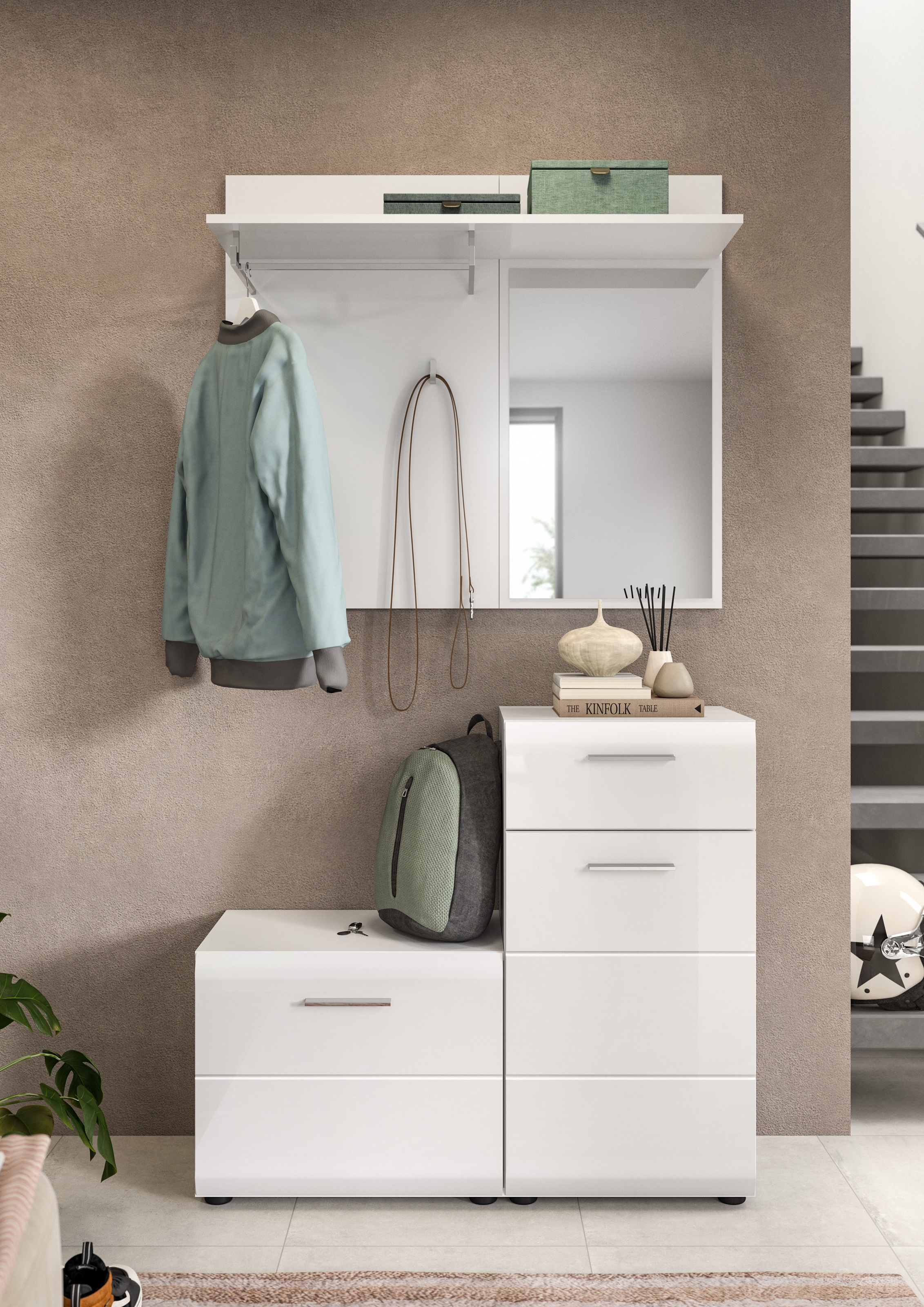 INOSIGN Garderoben-Set "FLORENZ, 3tlg., best. aus: Garderobenspiegelpaneel, günstig online kaufen