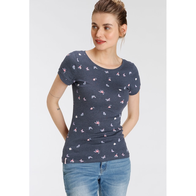 KangaROOS T-Shirt, mit süßem Schmetterling & Blumen - Alloverdruck - NEUE  KOLLEKTION online bestellen | BAUR