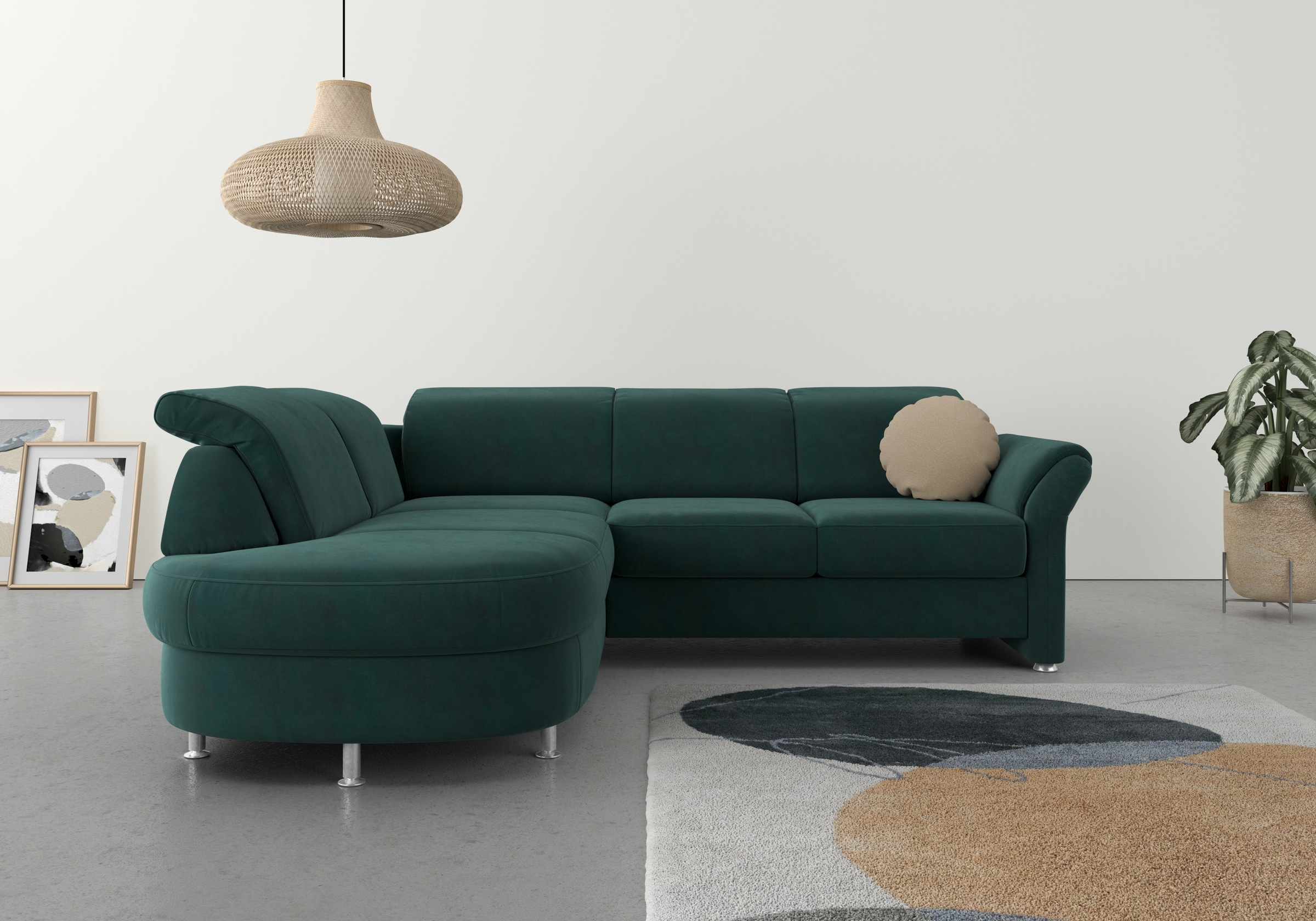 sit&more Ecksofa »Apulia L-Form«, wahlweise Bettfunktion, Bettkasten und Kopf- und Armteilverstellung