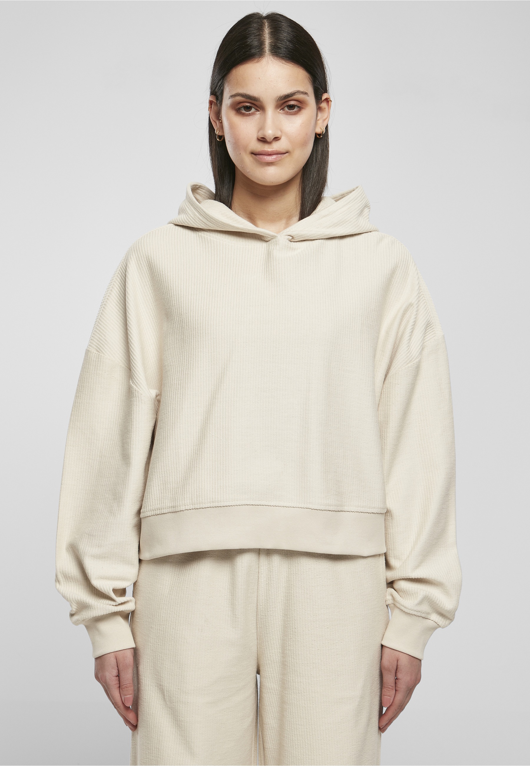 URBAN CLASSICS Kapuzensweatshirt »Urban Classics Damen Ladies Oversized Short Rib Hoody«, 1 Stk.
