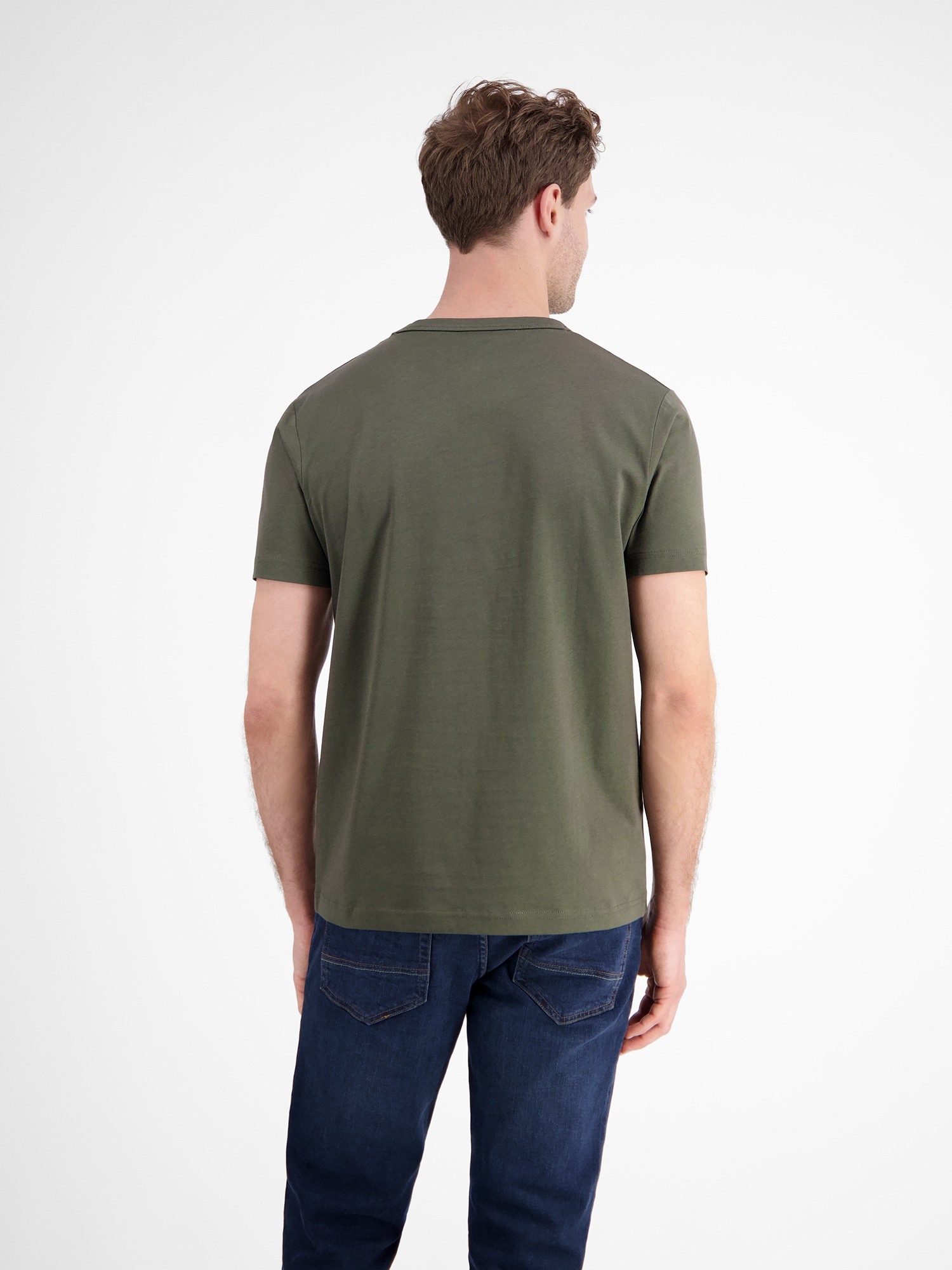 LERROS T-Shirt »LERROS Unifarbenes T-Shirt mit Brustprint«