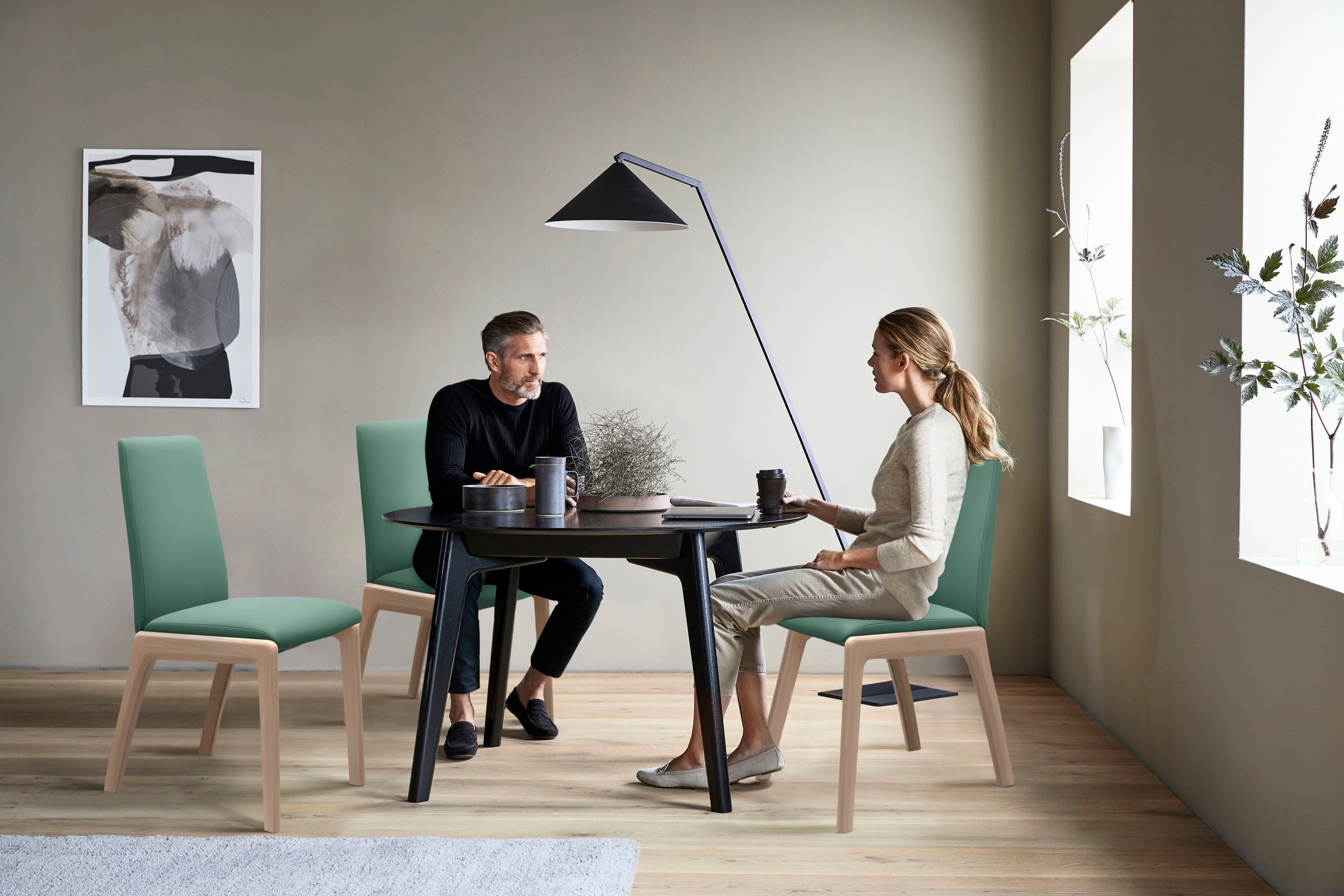 Stressless® Polsterstuhl »Laurel«, Leder PALOMA, Low Back, Größe L, mit abgerundeten Beinen in Eiche gekalkt