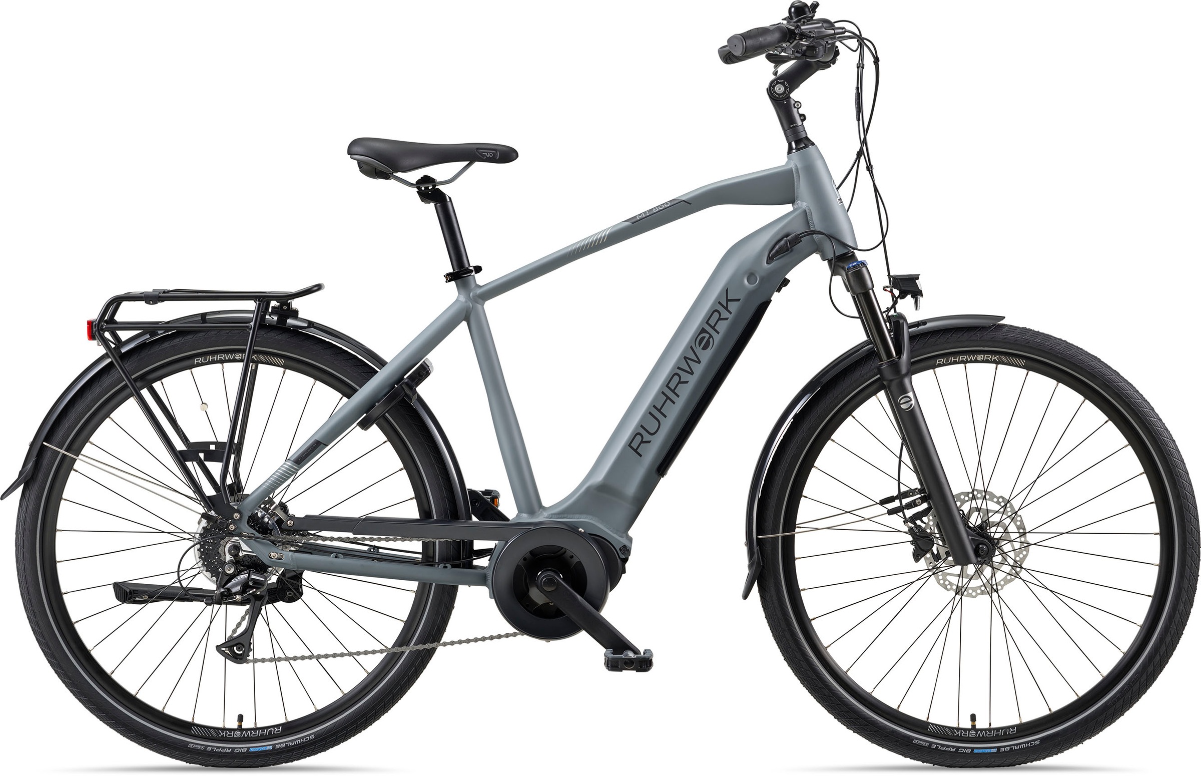 RUHRWERK E-Bike "MT800 Herren", 8 Gang, Shimano, Acera, Mittelmotor 250 W, Pedelec, Elektrofahrrad für Herren