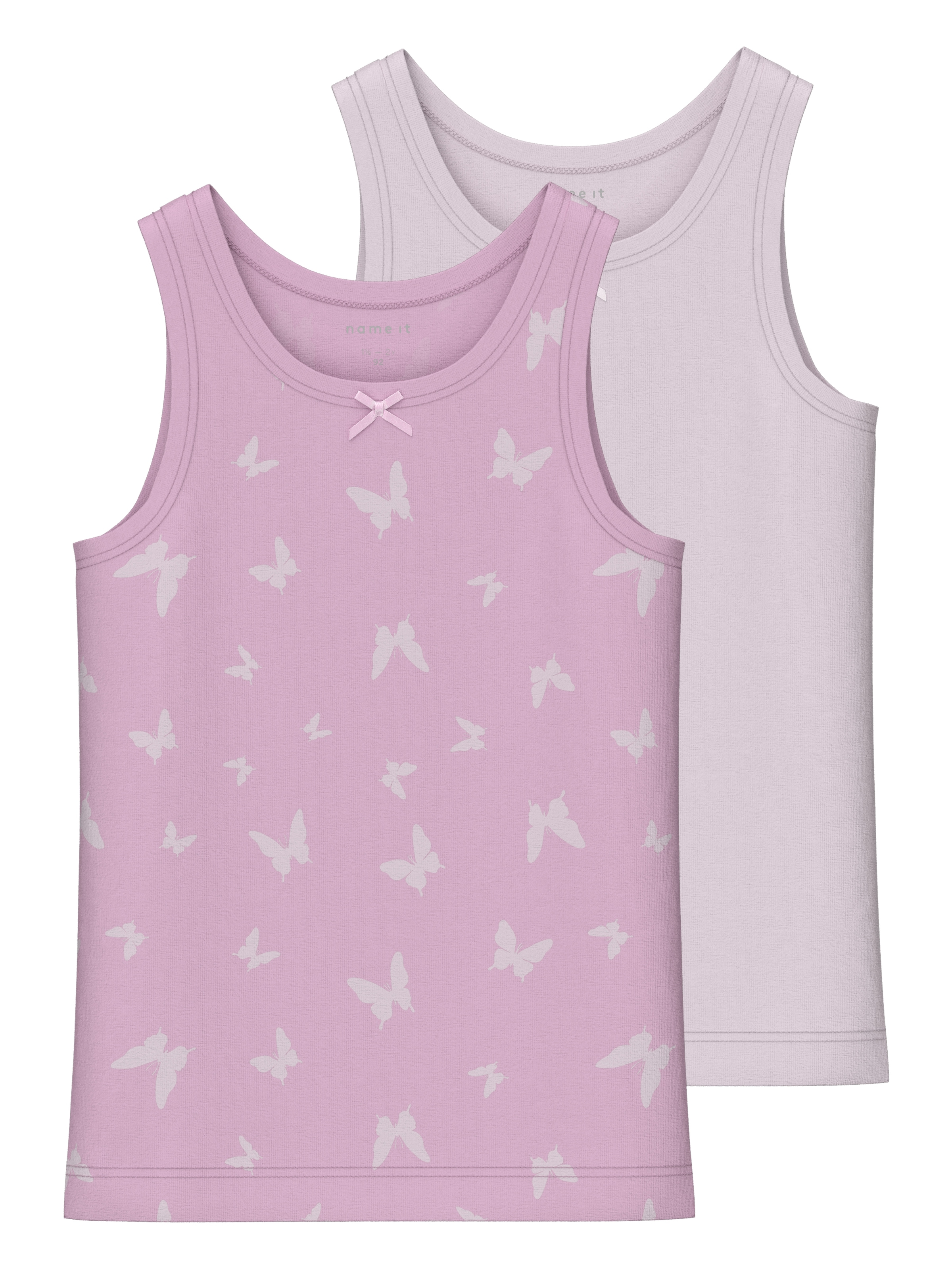 Name It Unterhemd »NMFTANK TOP 2P PINK BUTTERFLY NOOS«, (Set, 2 St.)