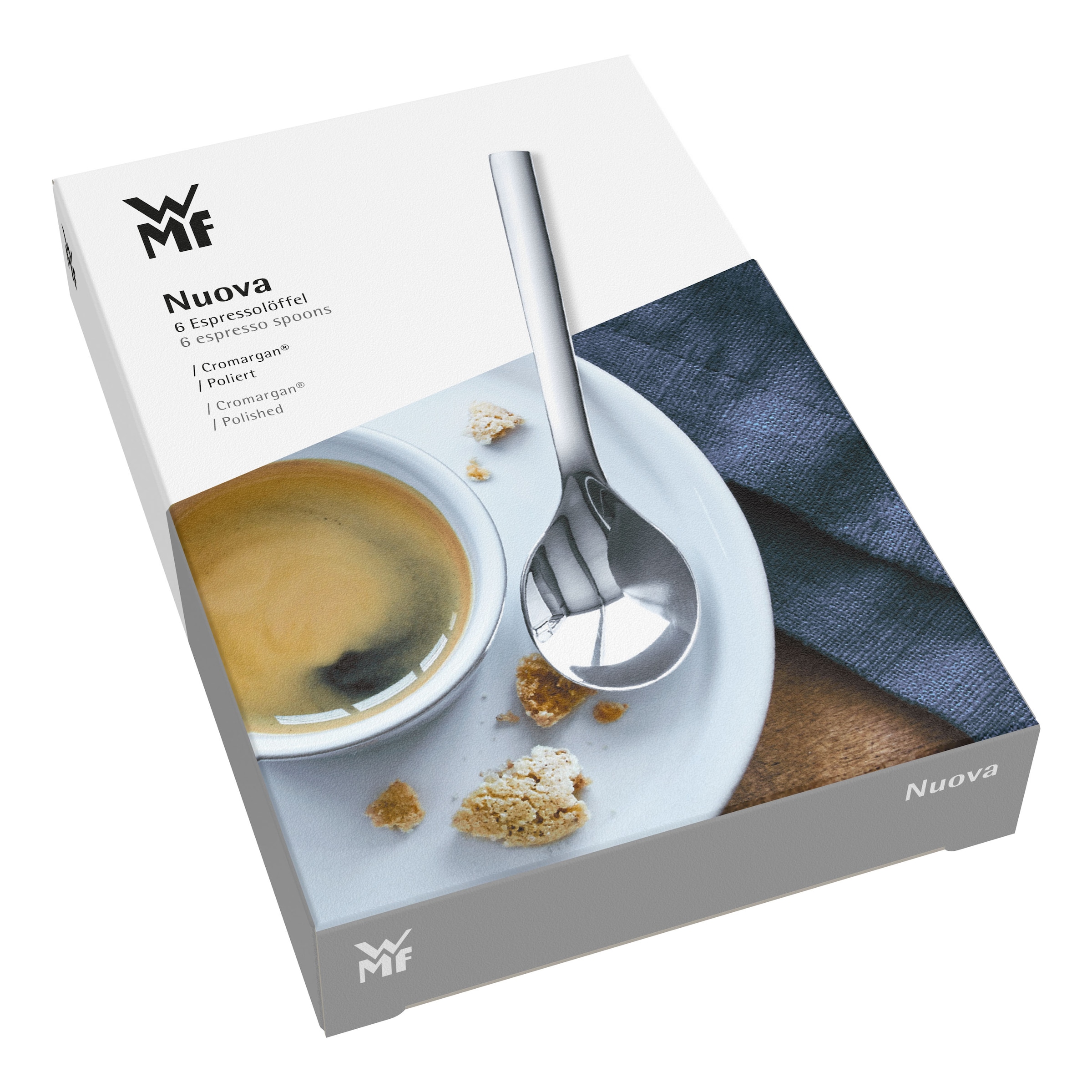 WMF Espressolöffel »Nuova«, (Set, 6 tlg.), 6-tlg., 11 cm, Cromargan Edelstahl rostfrei 18/10, Geschenkverpackung