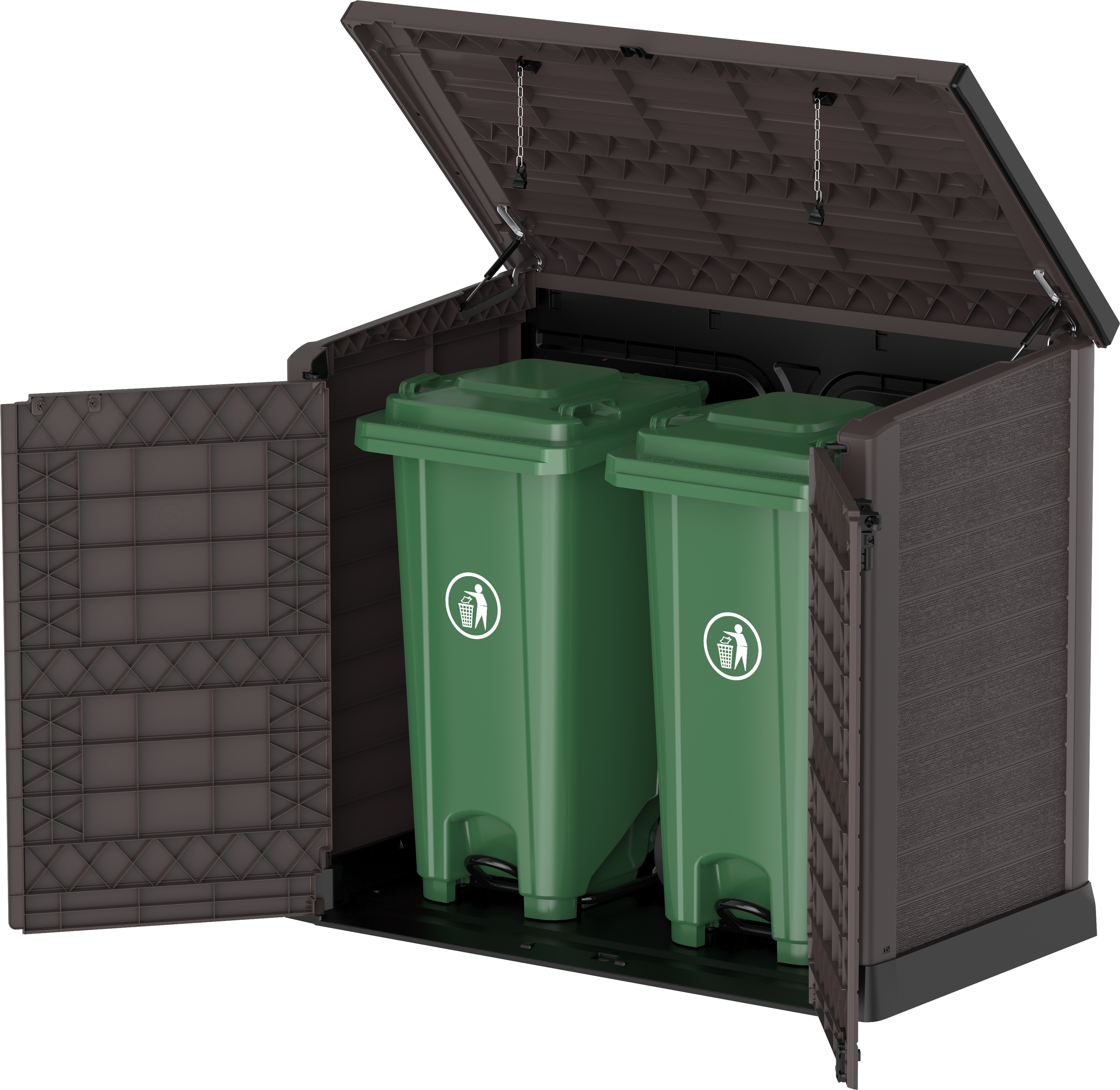 Gerätehaus VCM, braun, Garten, Gerätehäuser, "StoreAway Mülltonnenbox Gartenhaus 1200 L"