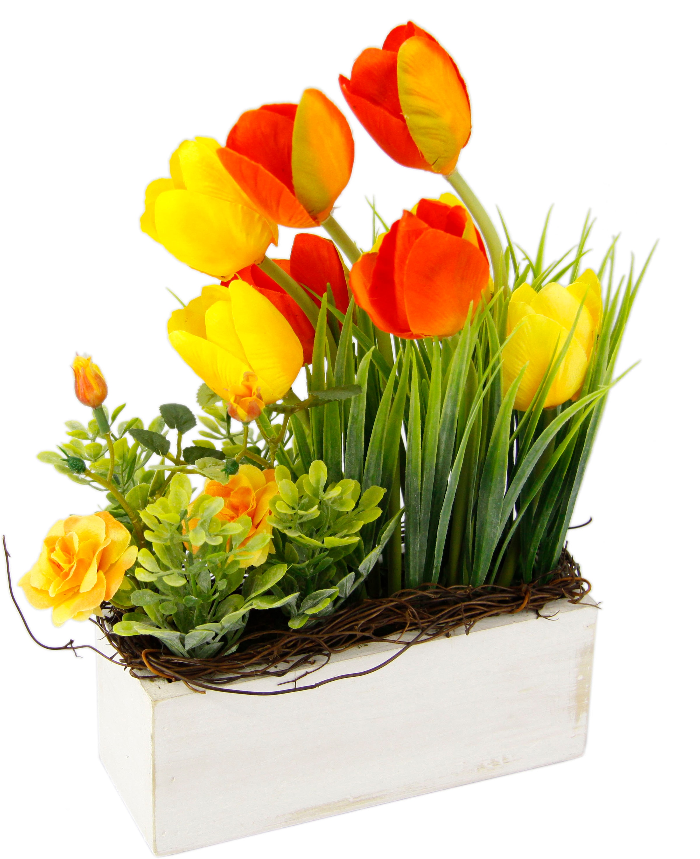 OTTO home Gestecke "Tulpen Wildrosen und Gras" Im Topf, aus Holz, Blumendek günstig online kaufen