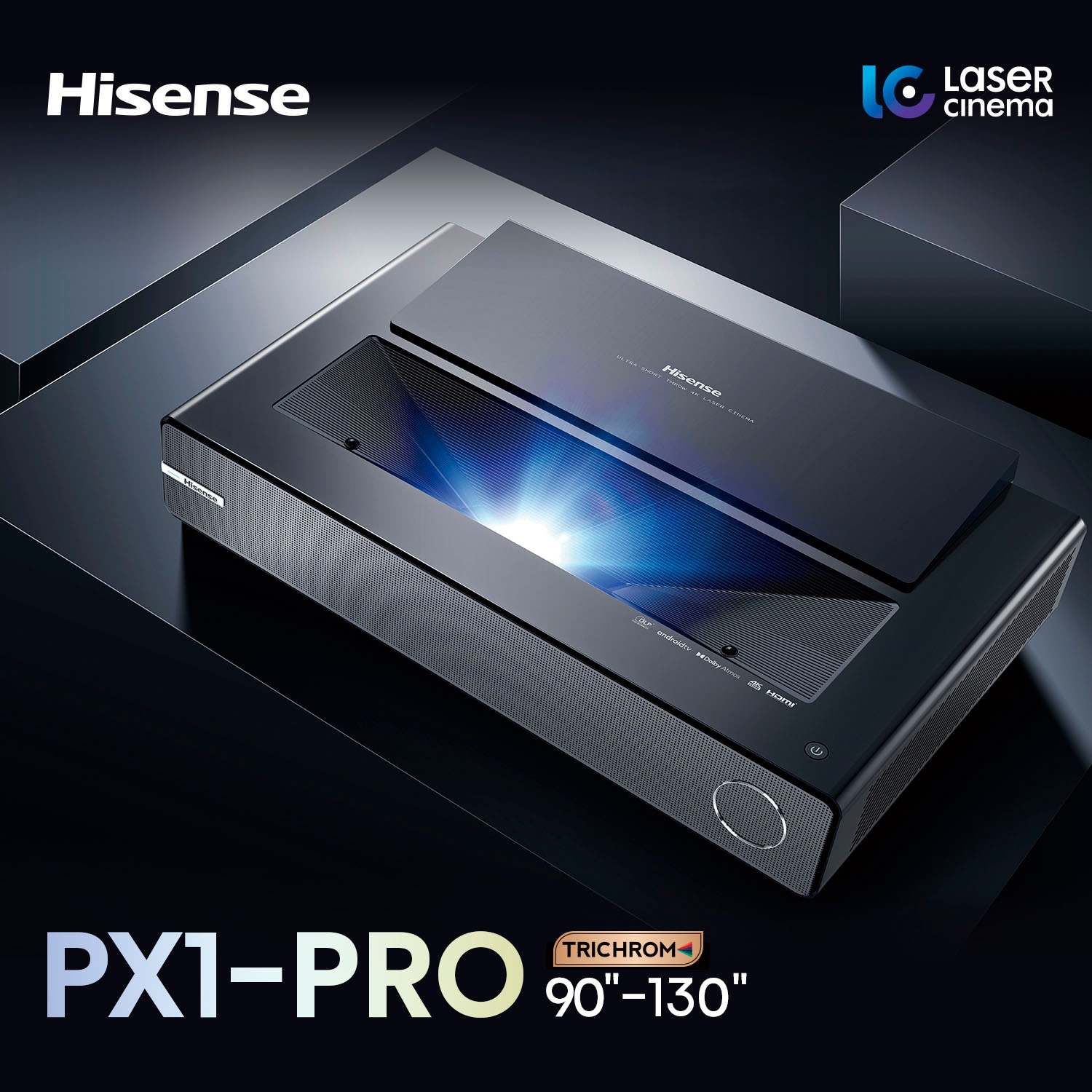 Hisense Laser-TV »PX1-Pro 90-130 Zoll Trichroma Laser Projektor«, 4K Laser Cinema, RGB Laser Technologie, Android Q - ohne Leinwand