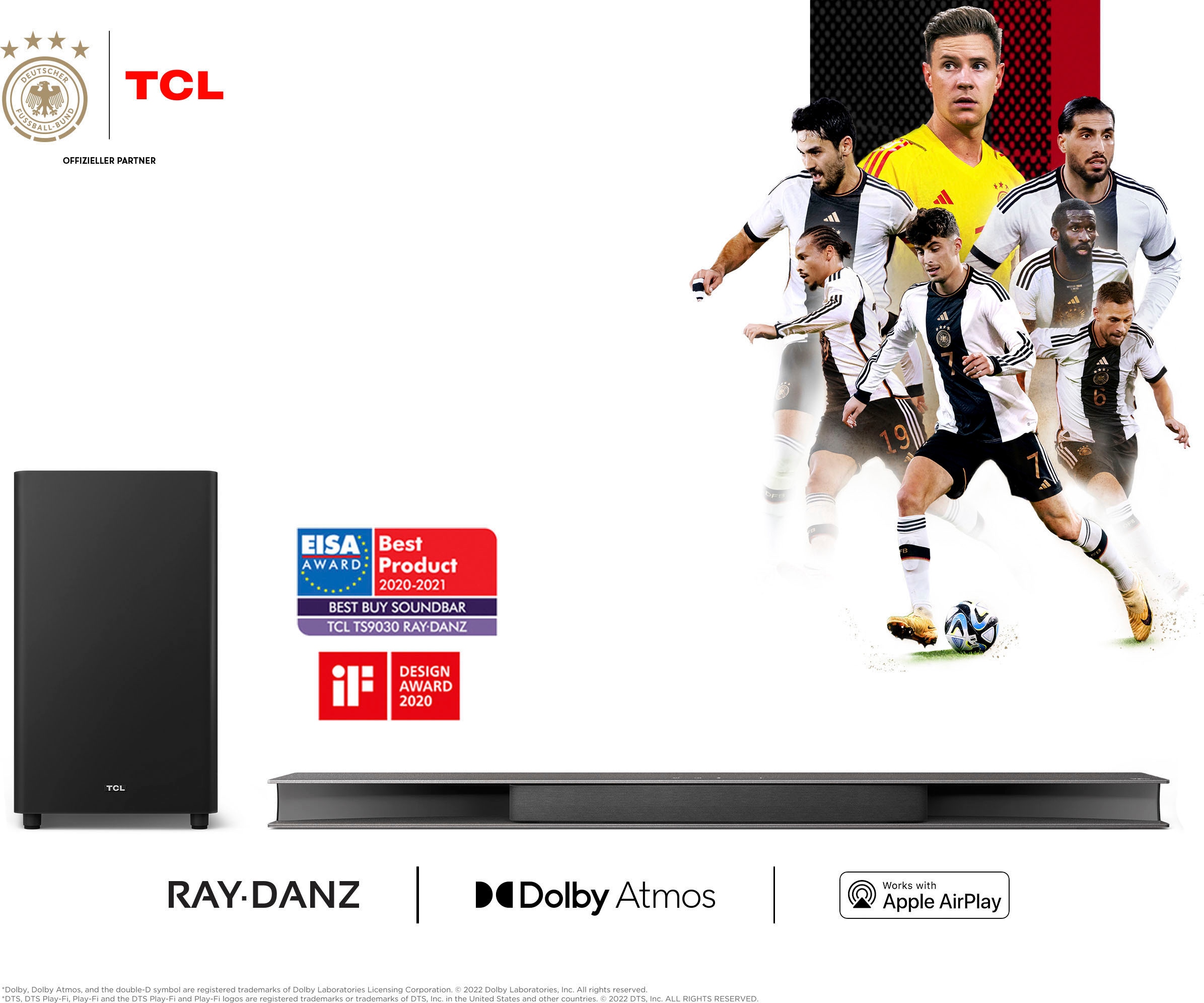 TCL Soundbar »Ray-Danz TS9030«, Dolby Atmos, mit kabellosem Subwoofer | BAUR