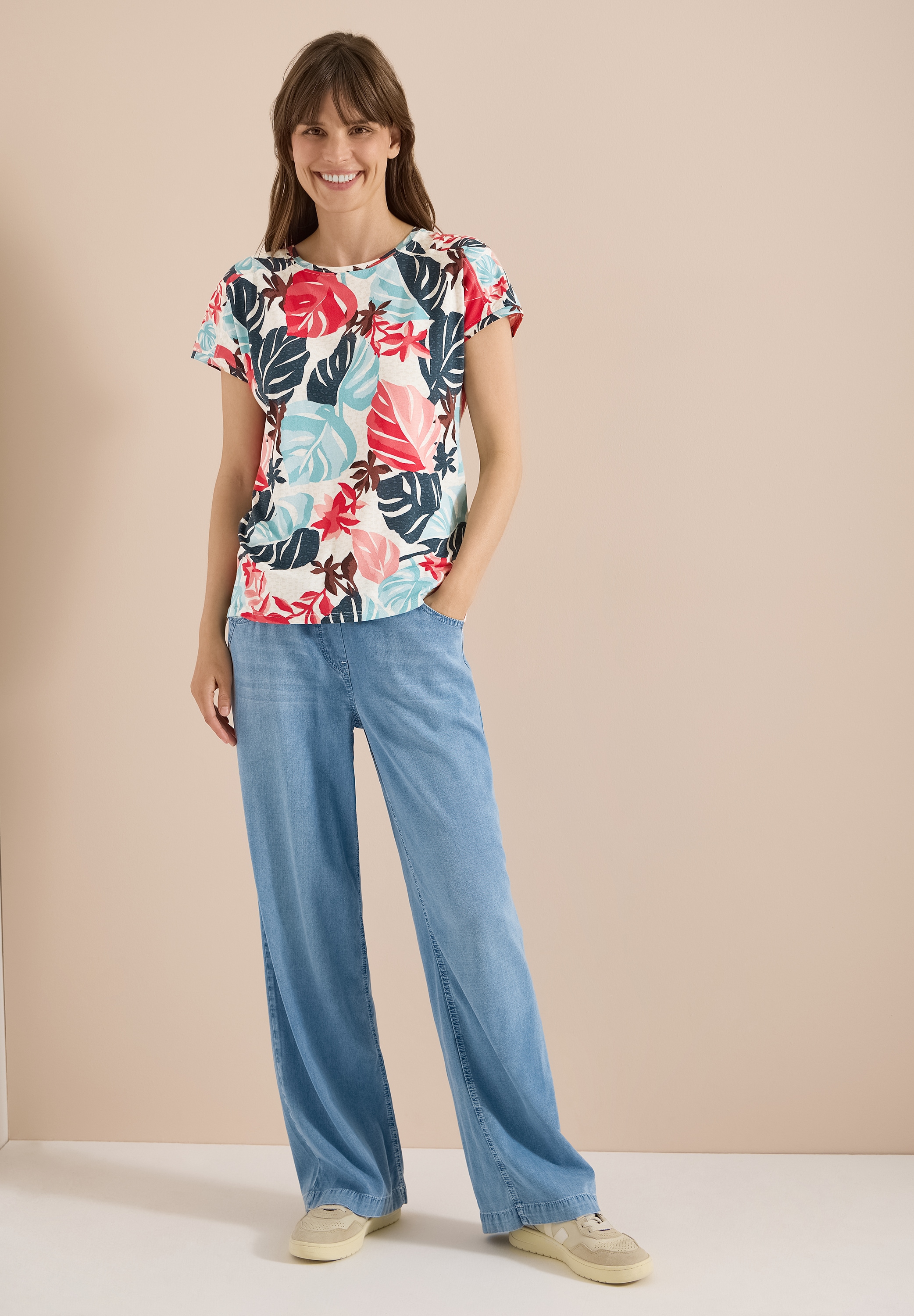 Cecil T-Shirt im angenehmen Materialmix
