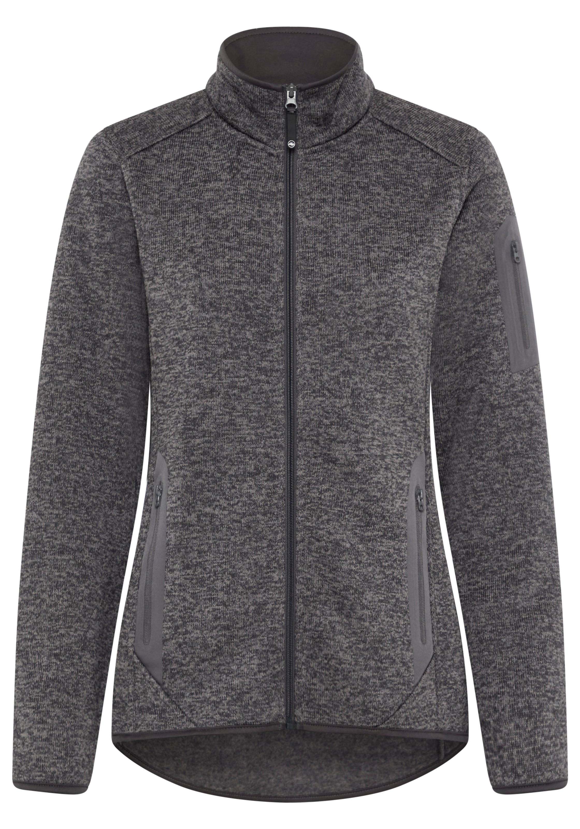 Polarino Strickfleecejacke mit Reißverschluss, figurumspielende Passform, wärmend, atmungsaktiv