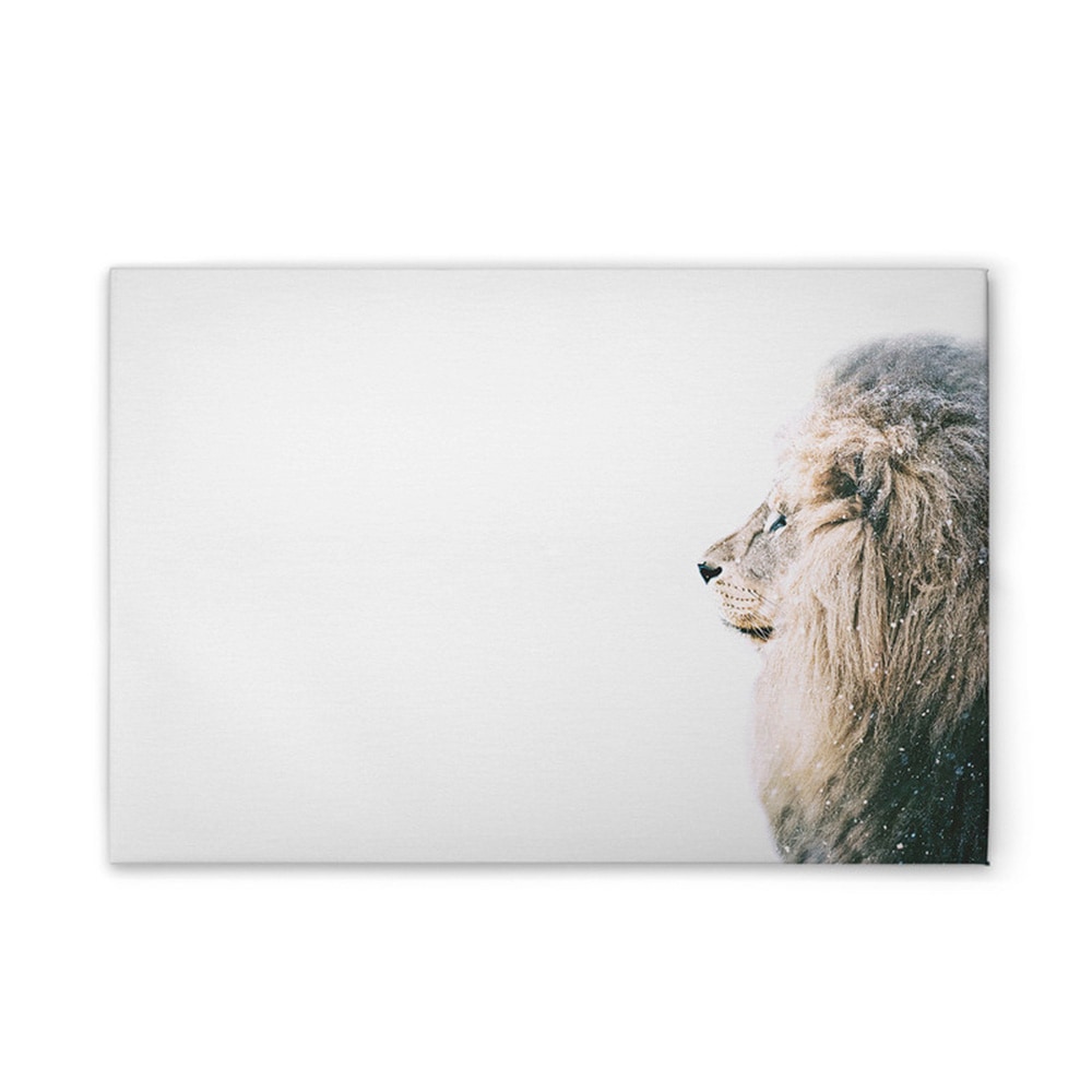 A.S. Création Leinwandbild "Lion In Snow - Wandbild Weiß Creme Beige Keilra günstig online kaufen