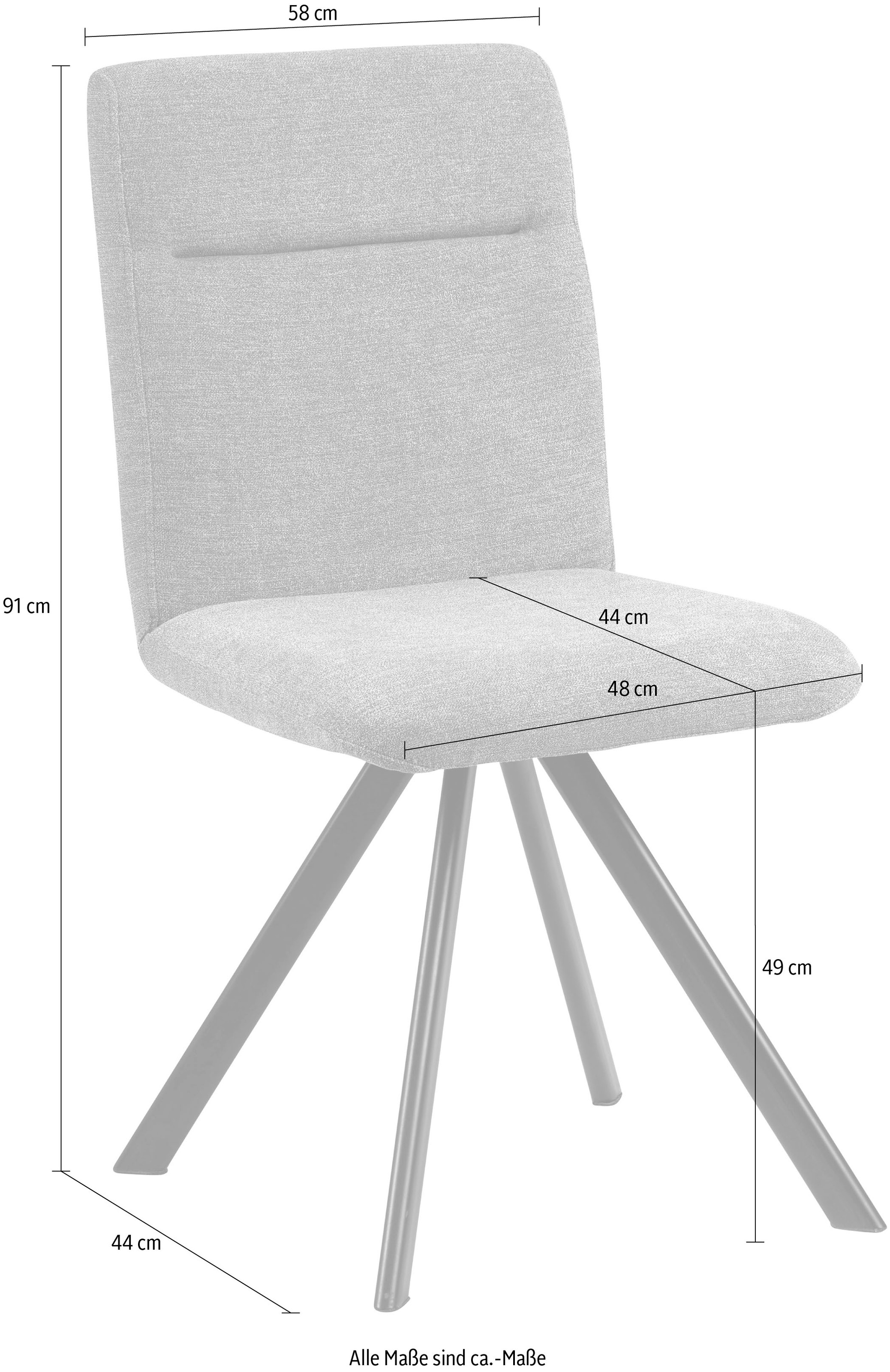massivline&more 4-Fußstuhl "Martina 200", (Set), 2 St., Polyester, Gestell günstig online kaufen