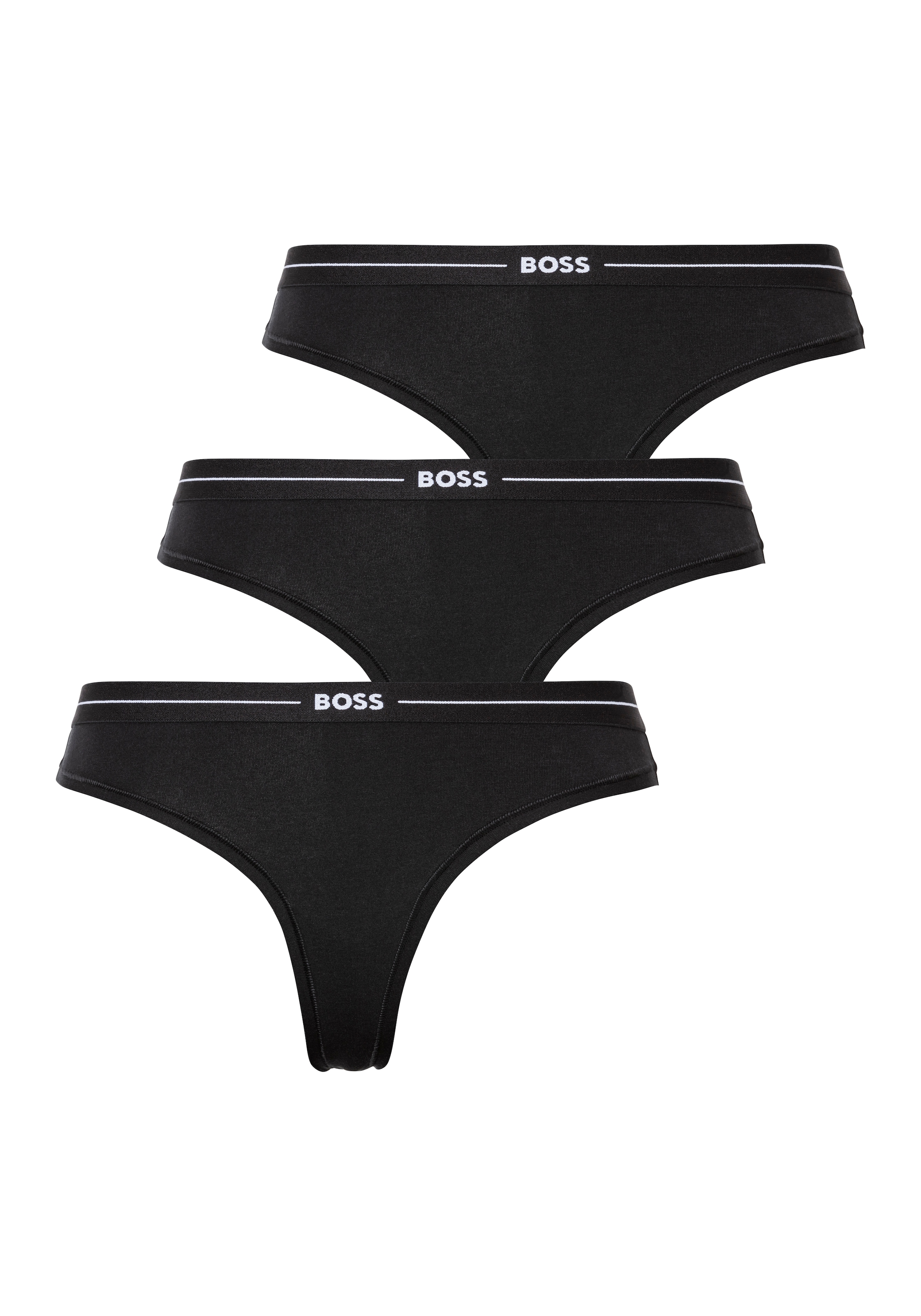 BOSS String »3P THONG«, (Packung, 3 St., 3er), mit BOSS Logobund