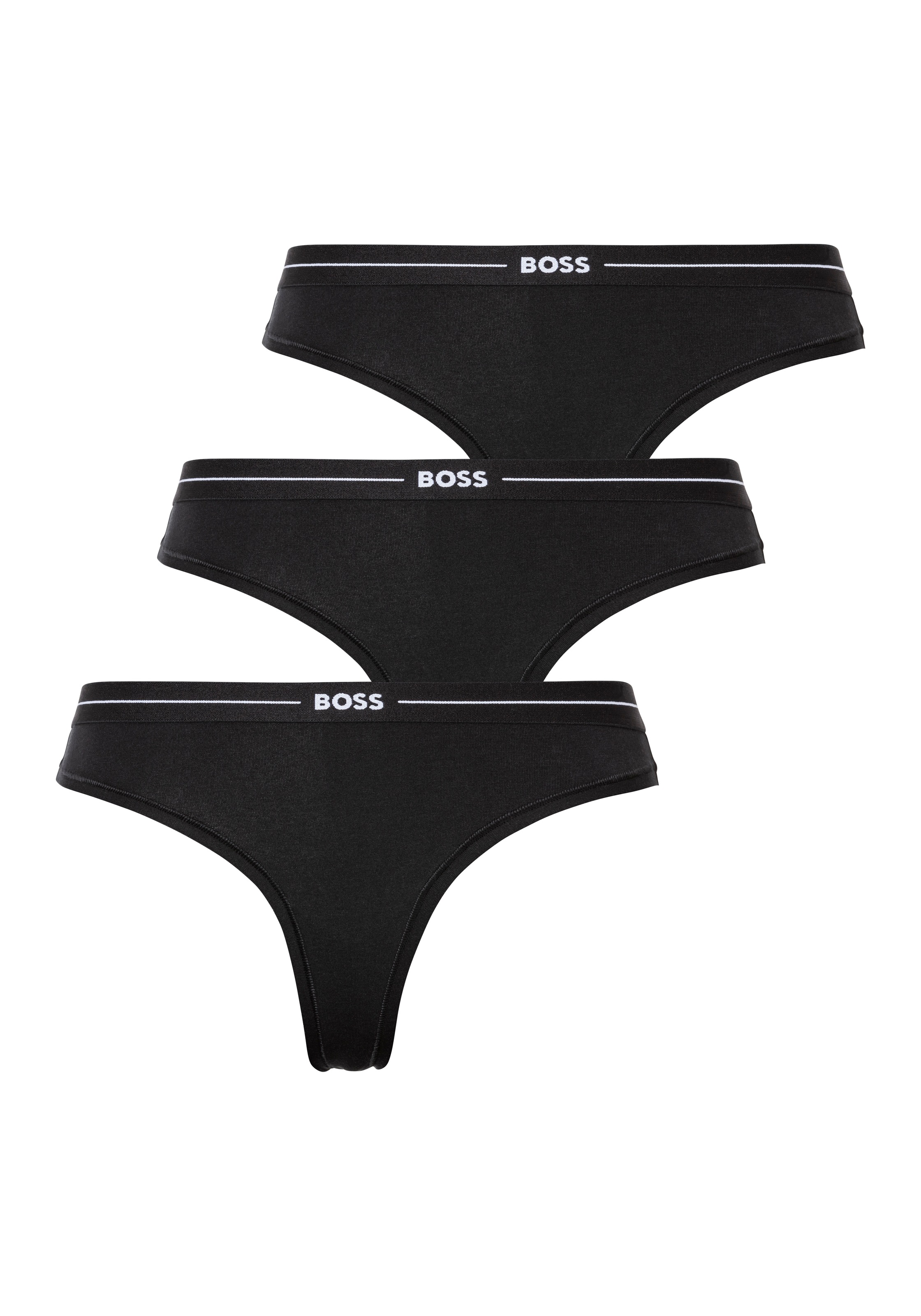 BOSS String "3P THONG", (Packung, 3 St., 3er), mit BOSS Logobund