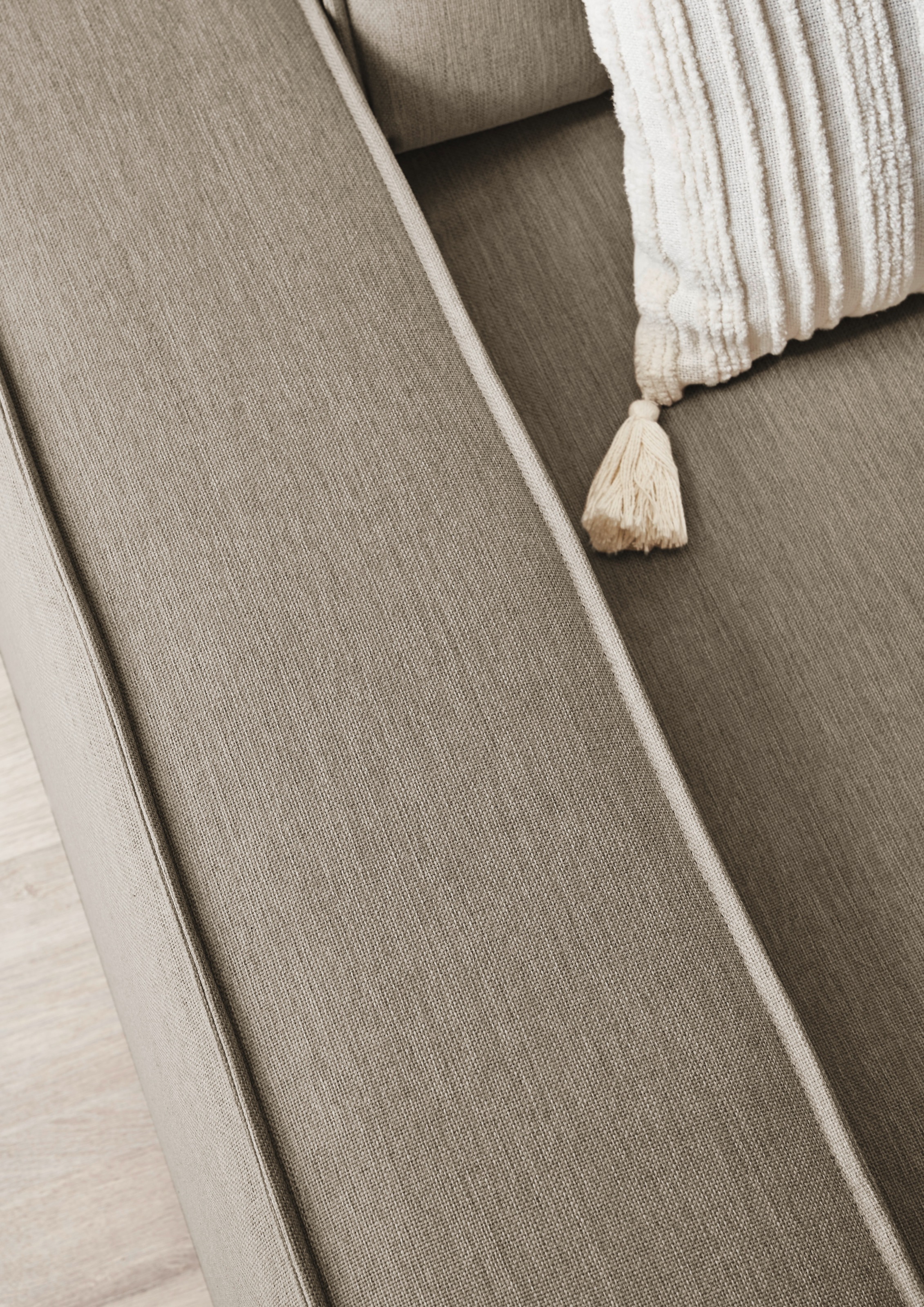 Home affaire Ecksofa »NEU: SHERWOODL XXL 284, Big-Sofa L-Form, tiefe Sitzfläche 95 cm, Cord,«, Leinenoptik, Recamiere rechts/links, auch als Schlafsofa stellbar