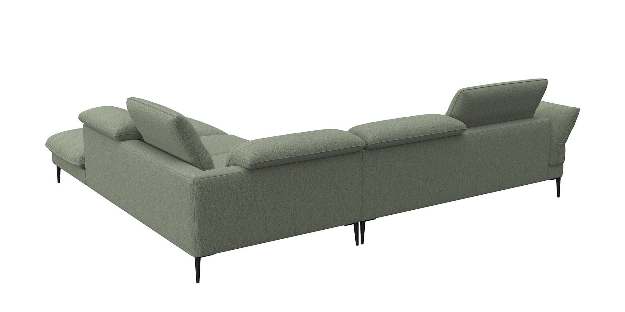 FLEXLUX Ecksofa »Salino, Funktionssofa mit Ottomane, Relaxsofa, Ecksofa«, Sofa mit Arm- und Kopfteil-Verstellungen, Kaltschaum & Stahl-Wellen