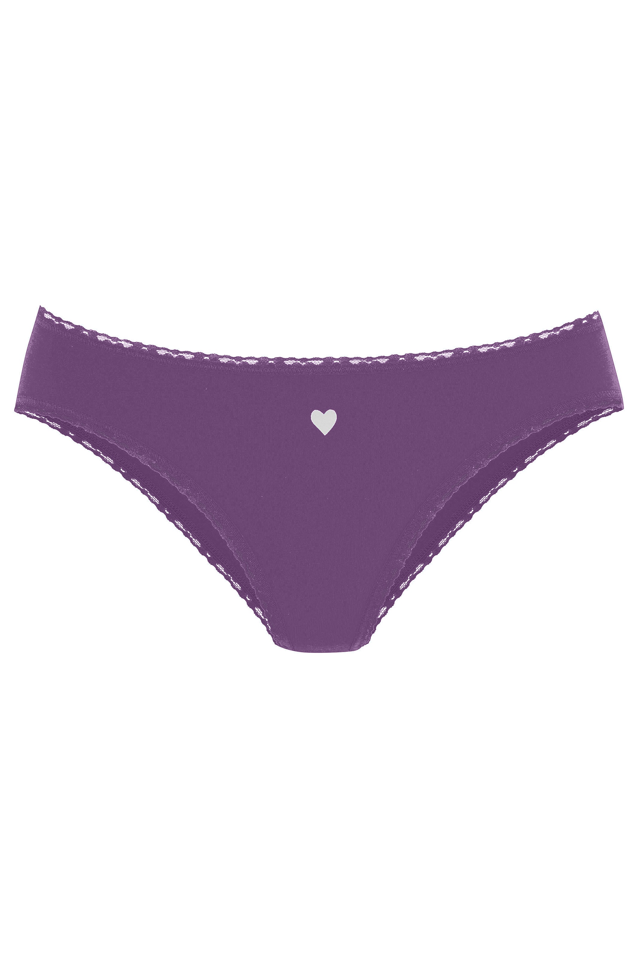 LASCANA Jazz-Pants Slips, (5er-Pack), mit süßen Herzchen-Prints und aus elastischer Baumwoll-Qualität