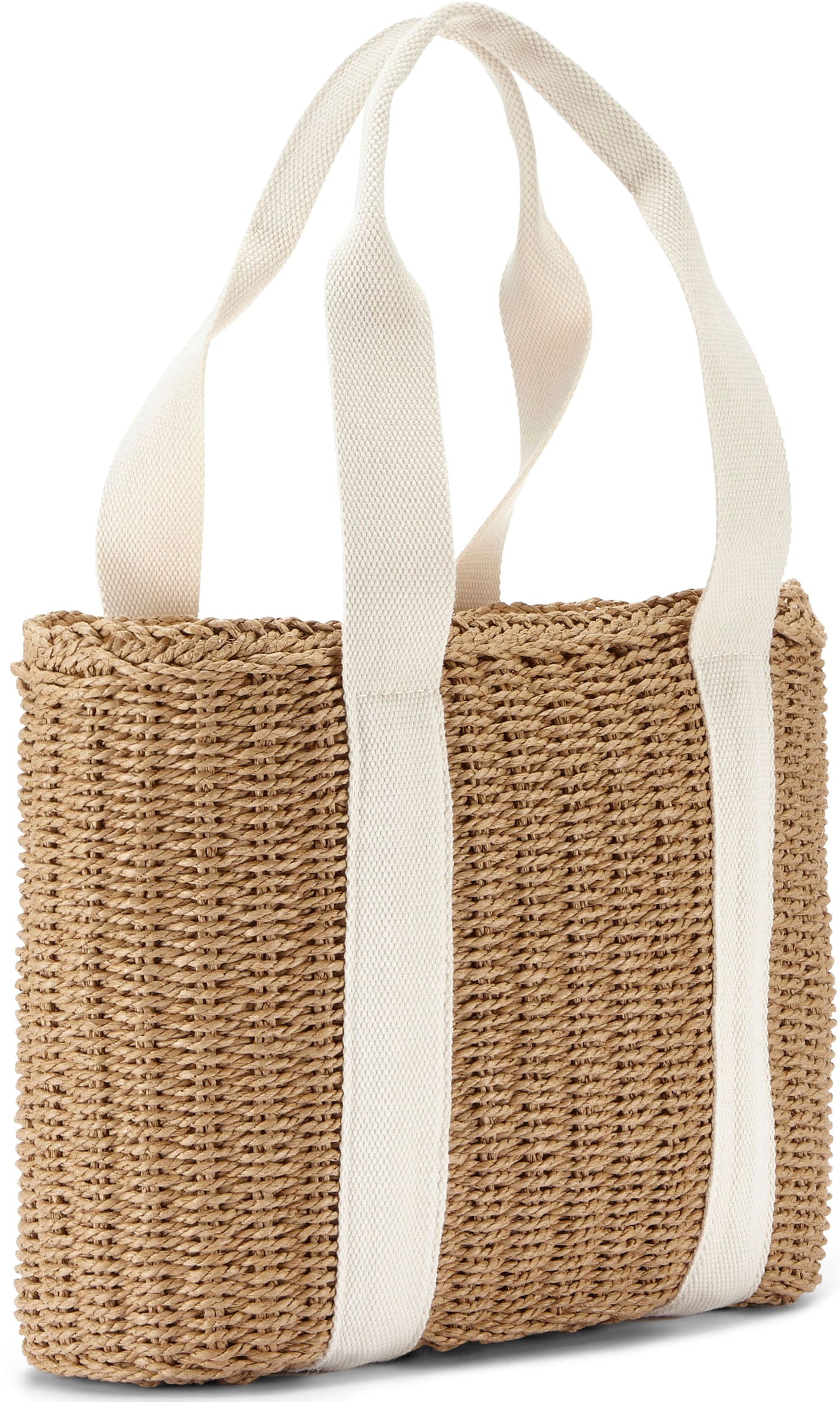 Vivance Shopper "Strandtasche, Schultertasche, Korbtasche, Tragetasche, Einkaufstasche" in modischer Bast-Optik mit kontrastfarbenen Details VEGAN