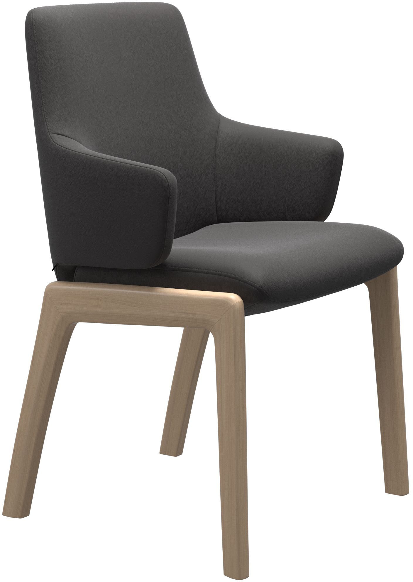 Stressless Polsterstuhl "Laurel" () Low Back mit Armlehne, Größe L, abgerundete Beine in Eiche gekalkt