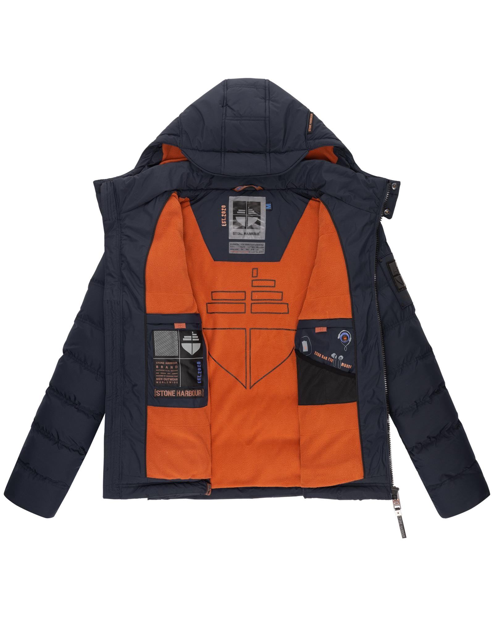 Stone Harbour Winterjacke »Arvidoo«, mit Kapuze, Modische Herren Winter Steppjacke
