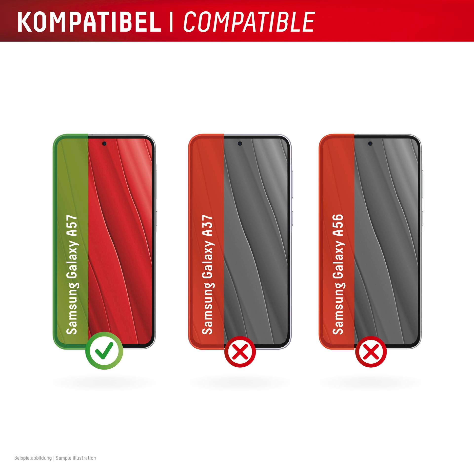 Displex Displayschutzglas »Premium Glass Screen Protector mit EASY-ON MountMaster« für Samsung Galaxy A57 Displayschutzfolie, Schutzfolie, Bildschirmschutz, kratz- & stoßfest
