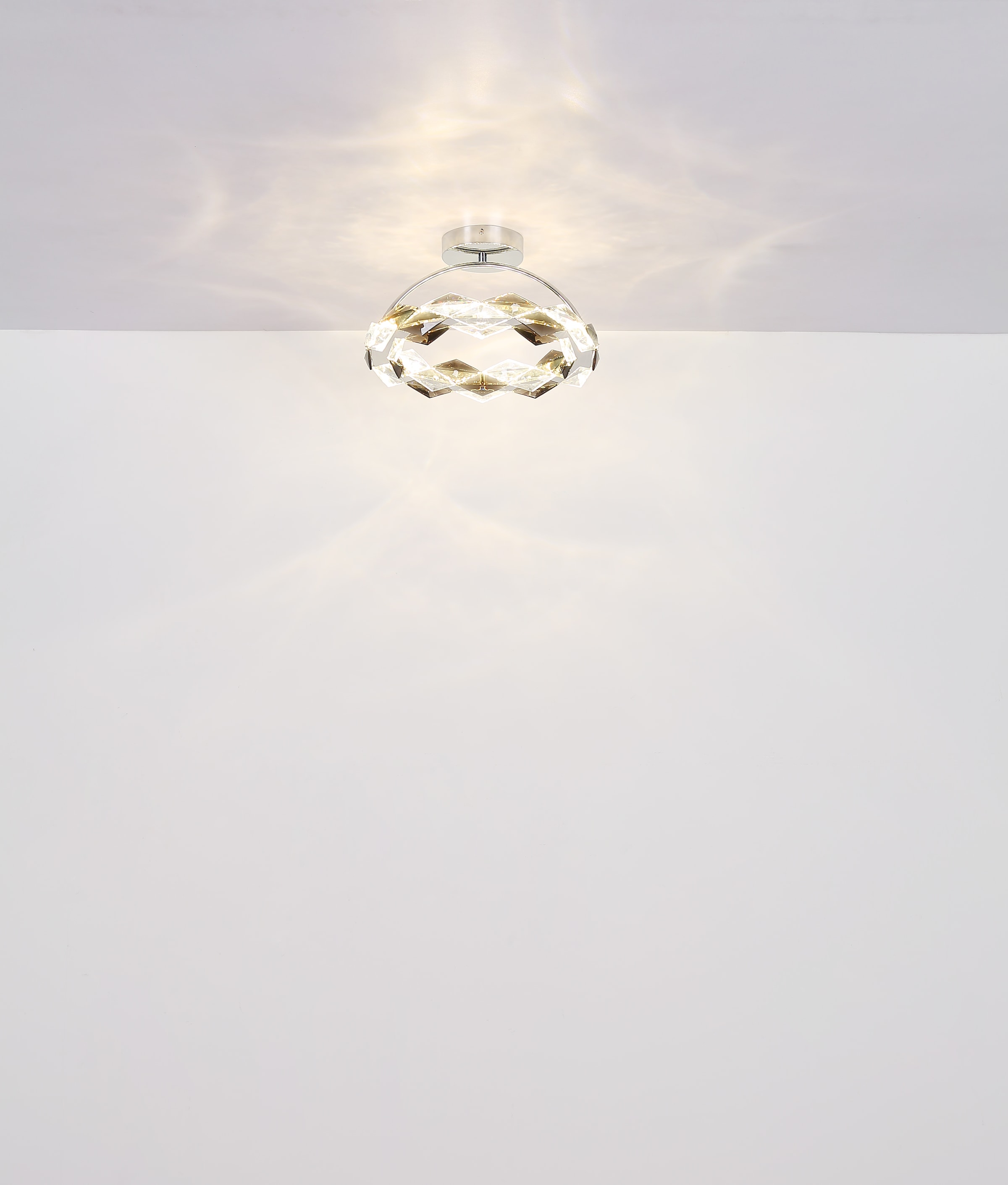 GLOBO LIGHTING LED Deckenleuchte »KARILION«, Leuchtmittel LED-Modul | LED fest integriert, Deckenlampe/Acrylkristalle rauchfarben/ø: 370mm