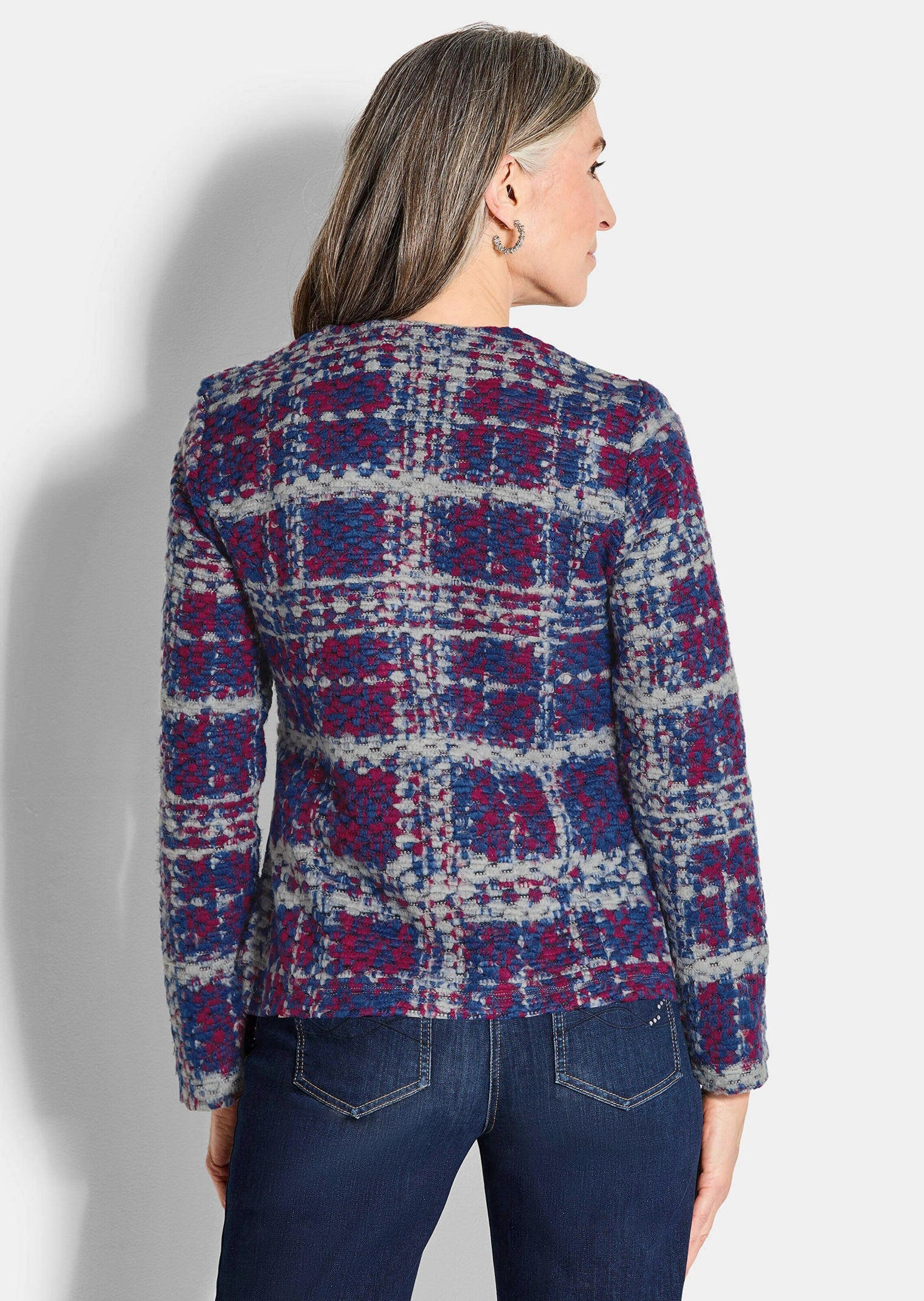 GOLDNER Kurzjacke »Elegante Jersey-Jacke mit Karomuster«